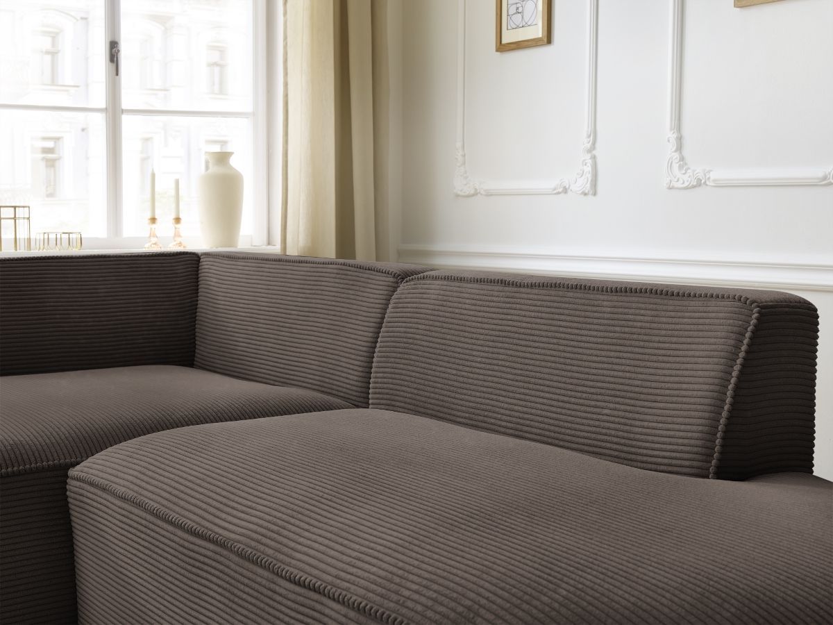 Bobochic Rousseau Ecksofa Cordsamt Braun Ecke links