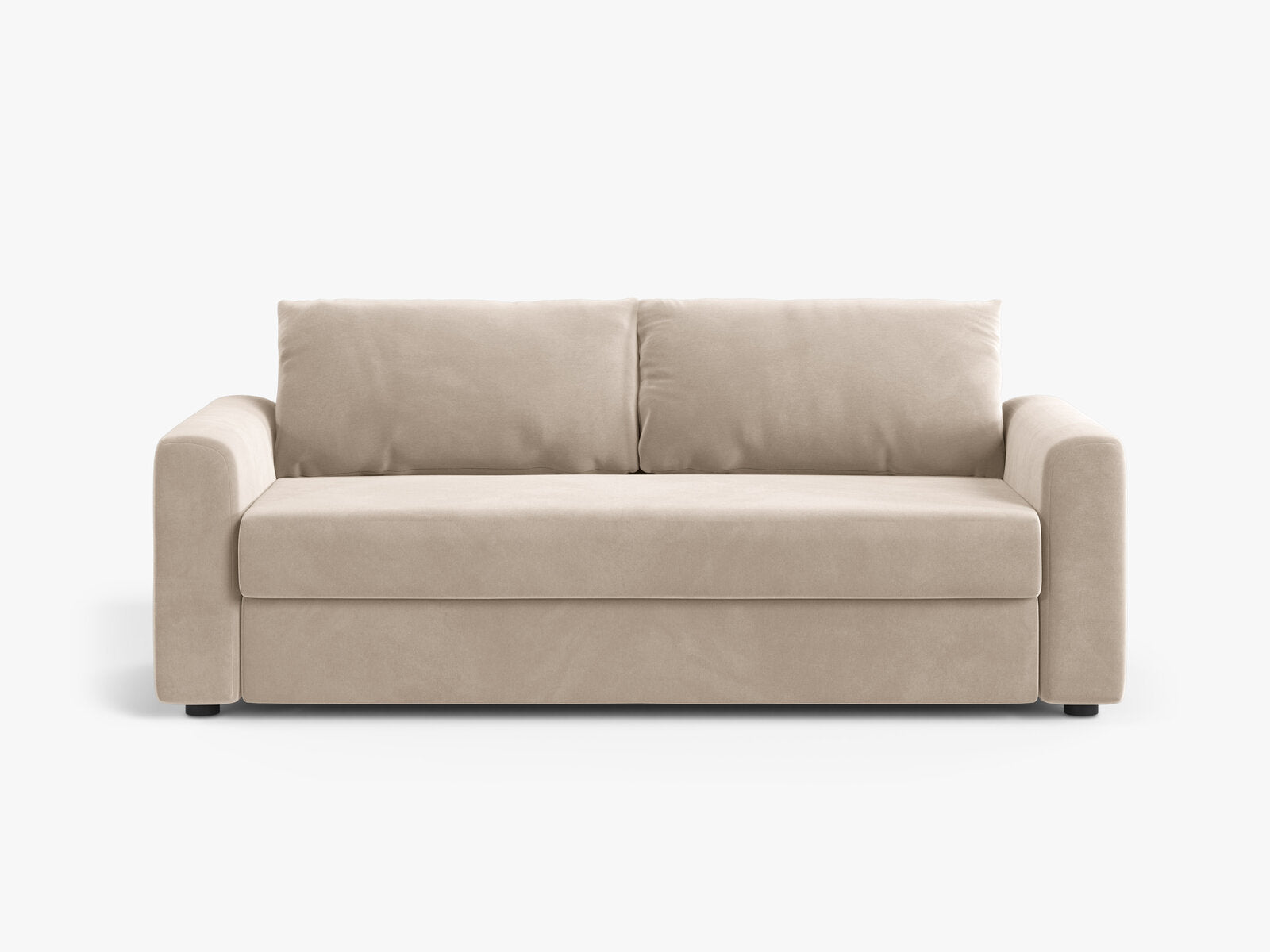 Micadoni Sofa mit Schlaffunktion David 3-Sitzer Samt Salvador Beige