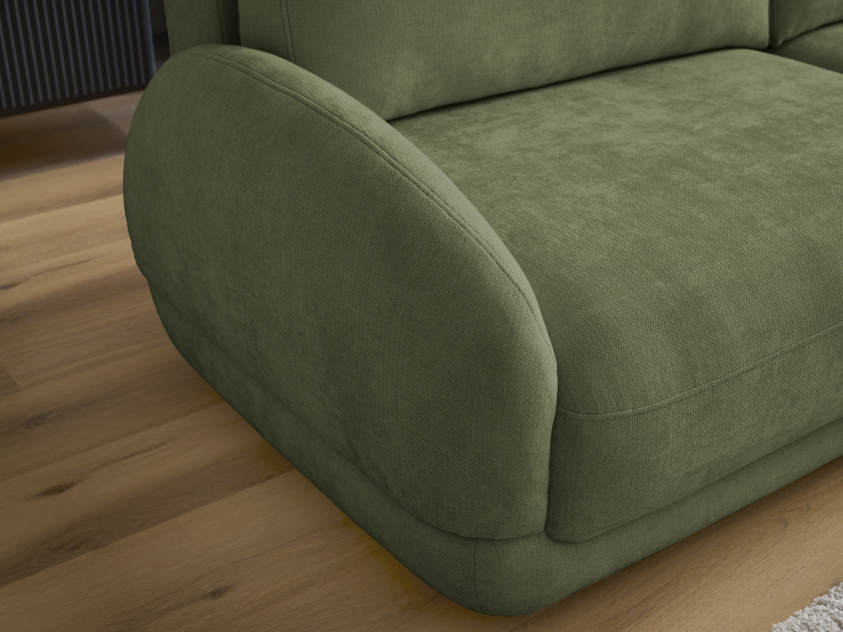 Bobochic Monica Schlafsofa 3-Sitzer mit Bettkasten Stoff Grün