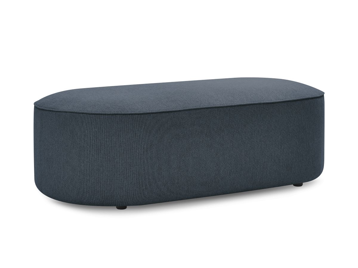 Bobochic Rousseau Pouf Melange-Stoff Dunkelblau