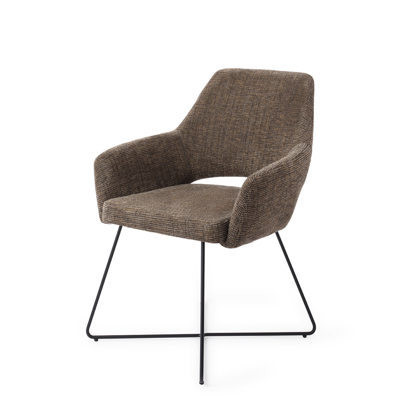 Jesper Home Esszimmerstuhl Yanai Checked Chestnut Cross Schwarz