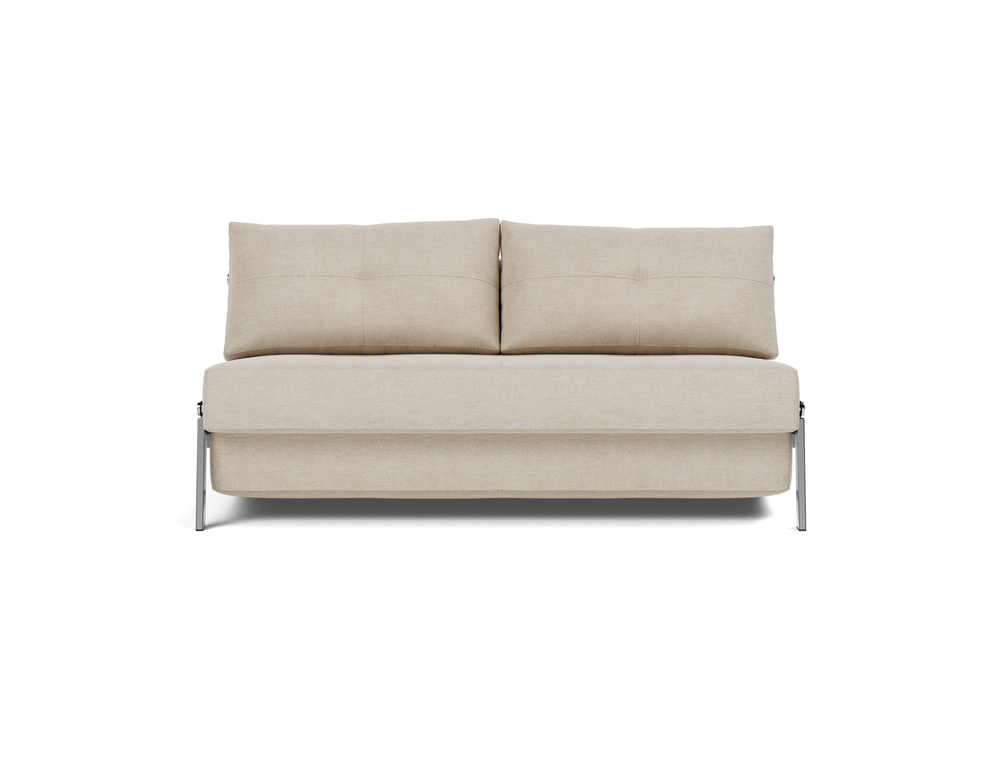 Schlafsofa Cubed 160 Flachgewebe Phobos 586-Latte Beine Chrom