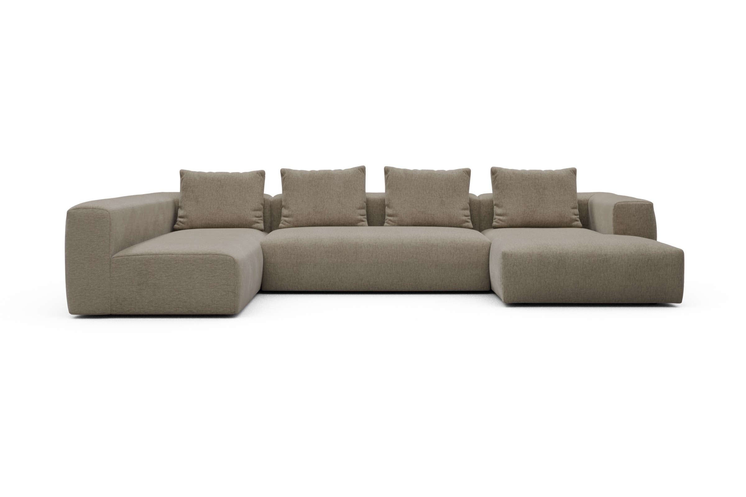 Skandi Home Wohnlandschaft Fred Chaiselongue rechts mit 2-Sitzer und lange Armlehne links Smooth-Belge moebelfaktor