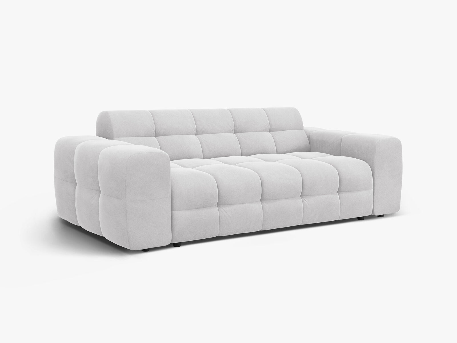 Micadoni Sofa Kendal 3-Sitzer Samt Magic Velvet Hellgrau