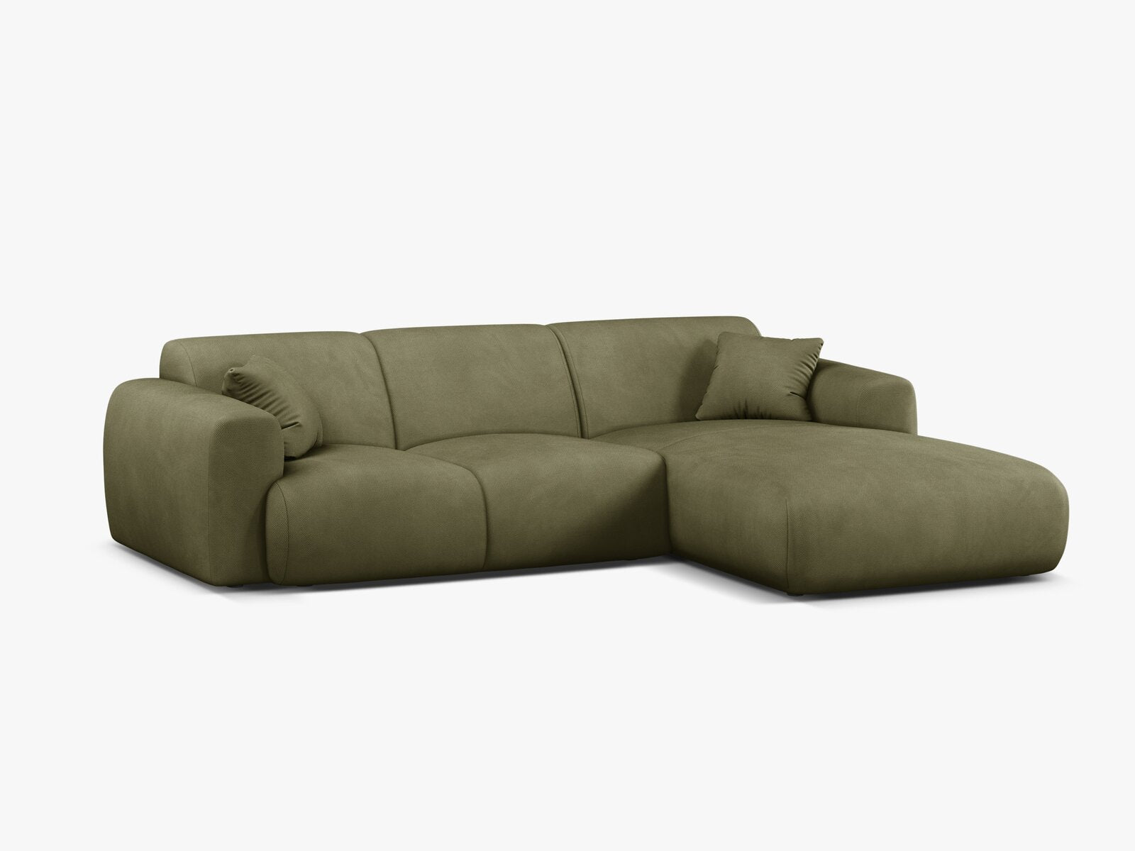 Micadoni Ecksofa Molino 4-Sitzer Rechts Strukturierter Stoff Rebel Hellgrün