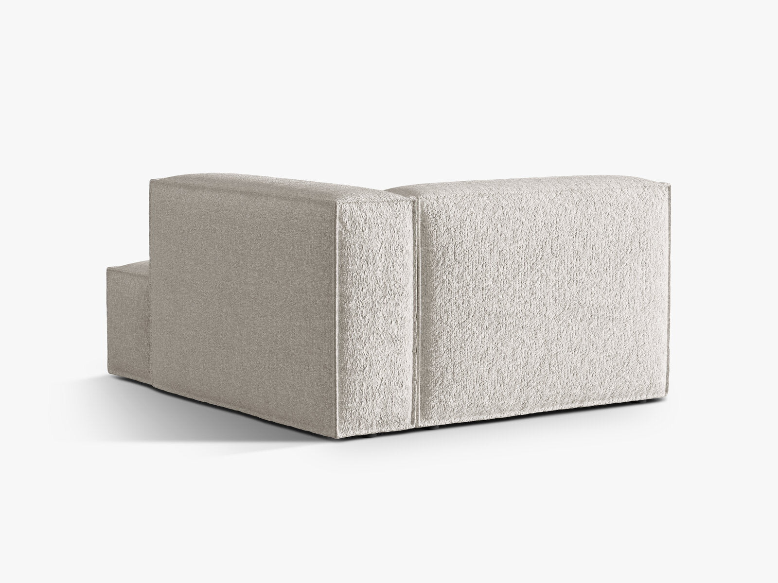 Micadoni Recamiere Nuria 1-Sitzer Rechts Boucle Grau Beige Melange