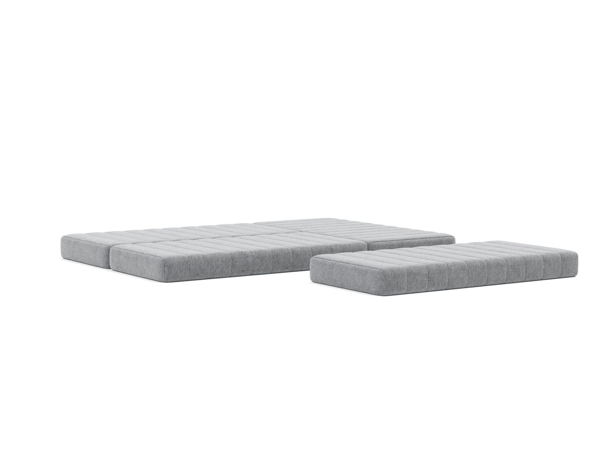 Eck-Schlafsofa CozyPad L-Form mit Armlehne Strukturierter Stoff Twist 565-Granite