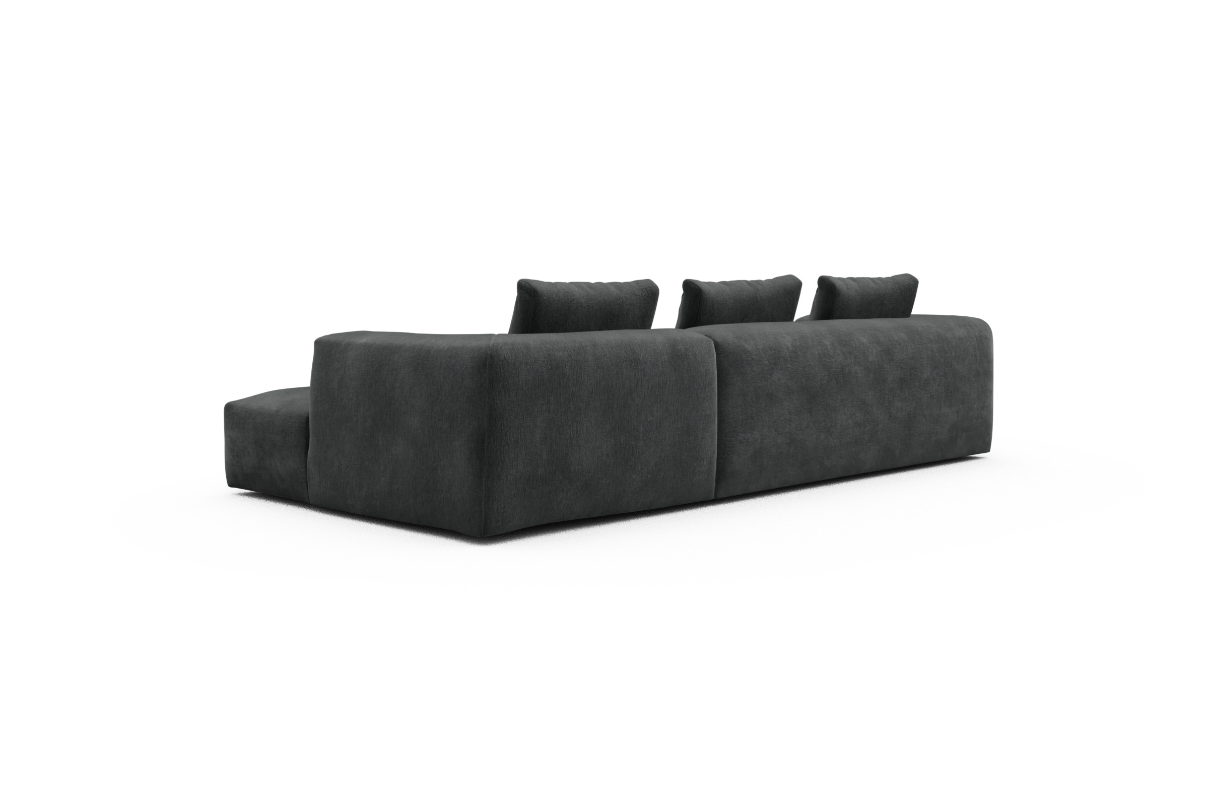 Ecksofa Fred Chaiselongue rechts mit 2,5-Sitzer Smooth-Deep-Warm-Grey