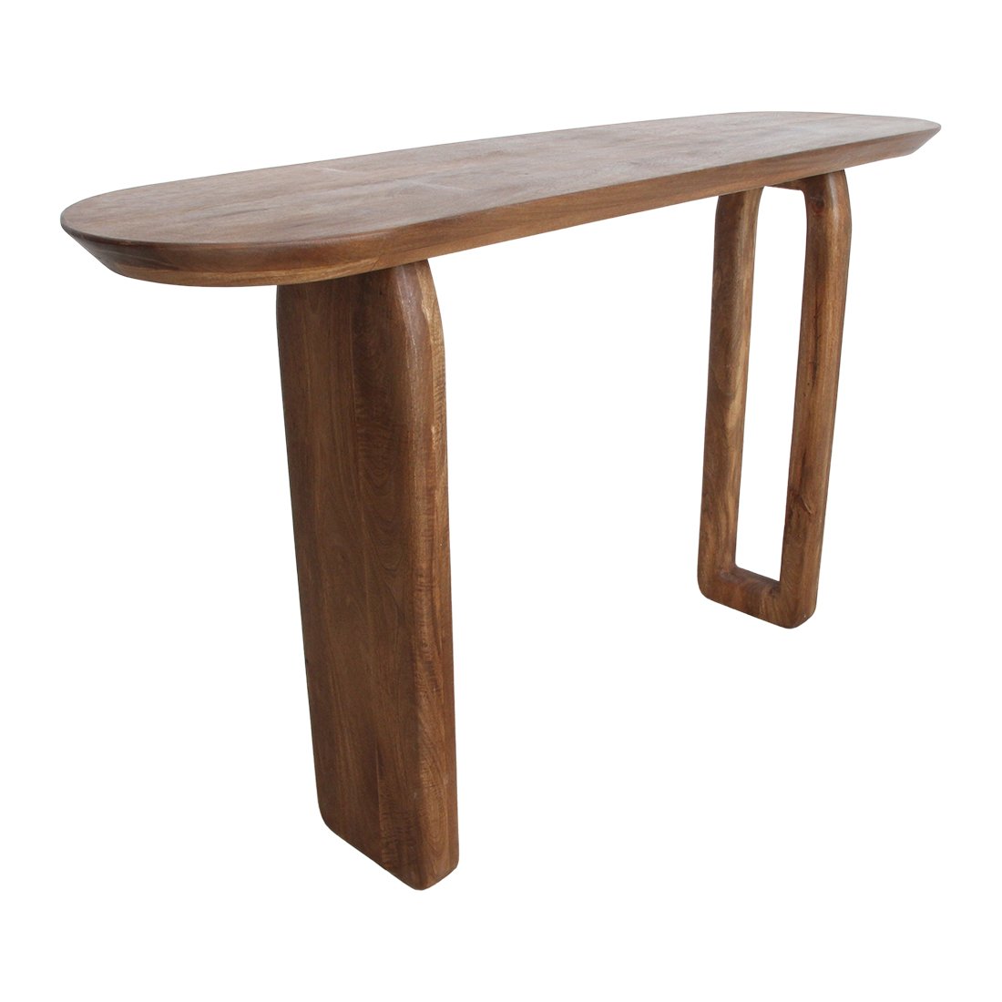 Raw Materials Bullnose Wandtisch aus Mangoholz braun 140x35x80cm