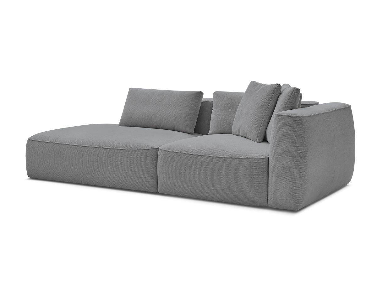 Bobochic Leopold Sofa 3-Sitzer Melange-Stoff Hellgrau Armlehne rechts