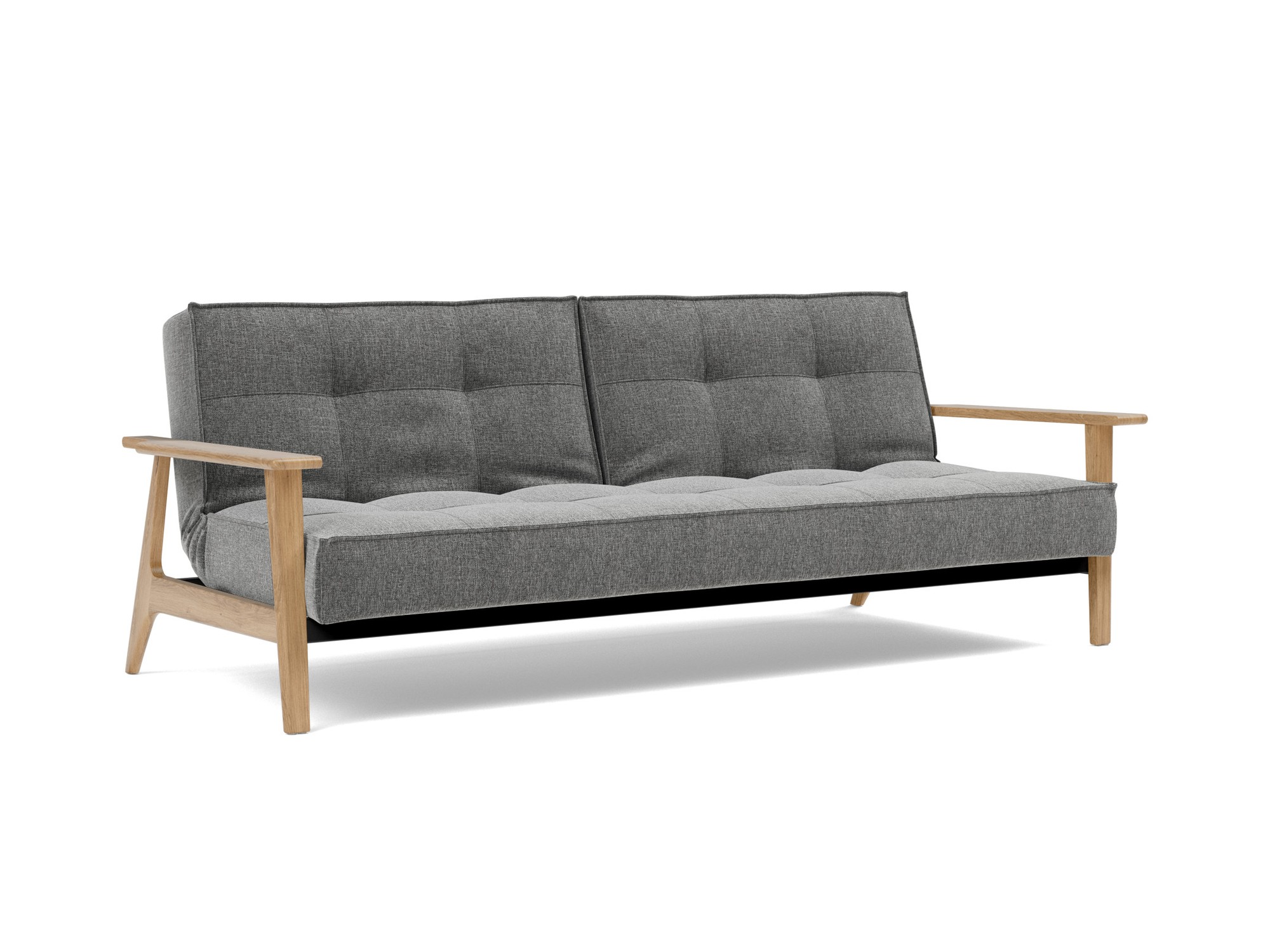 Schlafsofa Splitback Frej Strukturierter Stoff Twist 563-Charcoal