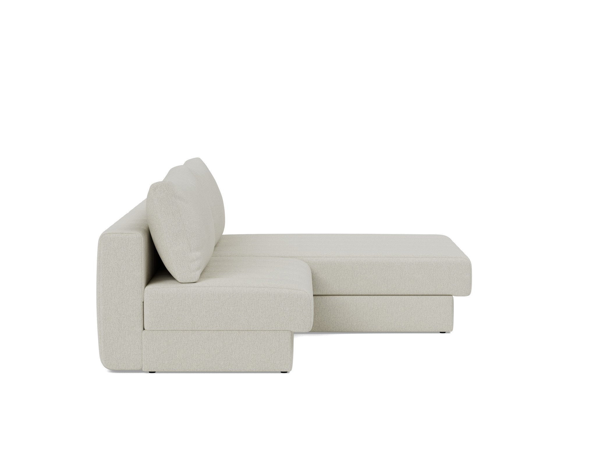 Schlafsofa Akello mit Chaiselongue Flachgewebe Mixed Dance 527-Natural