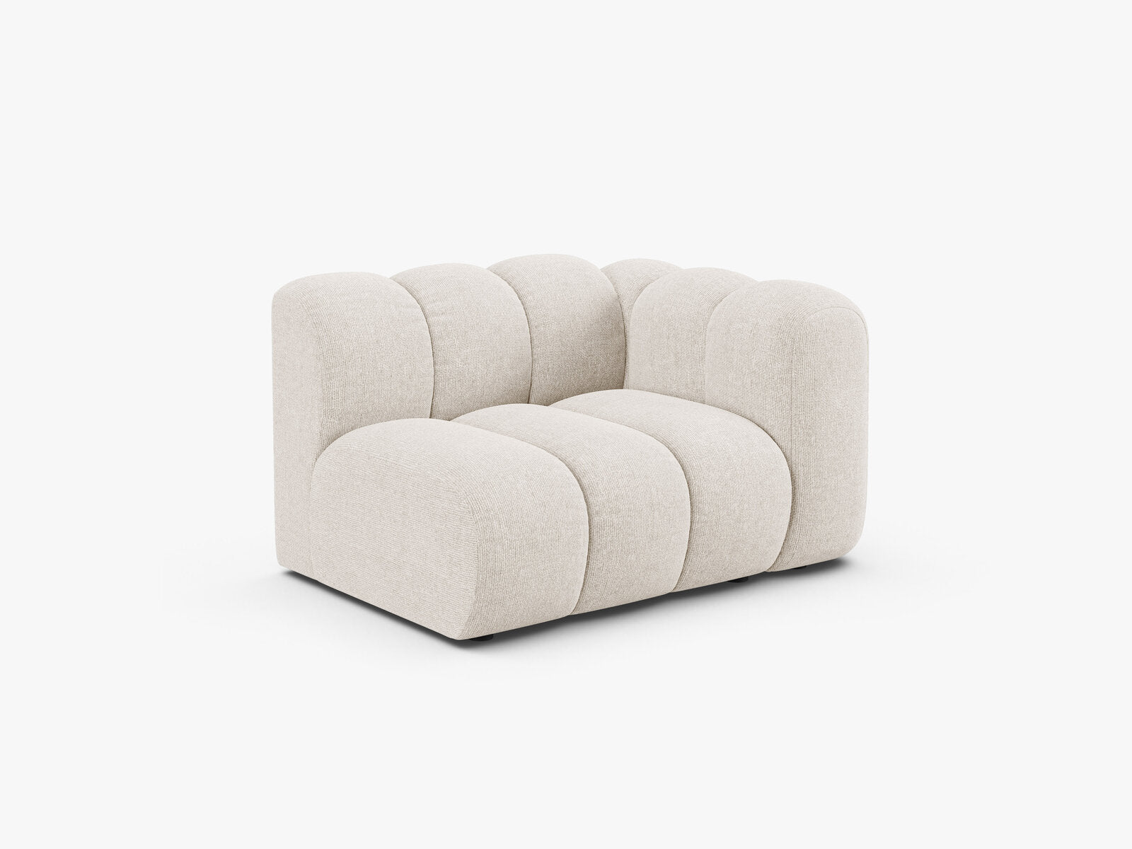 Micadoni Modul Lupine 1-Sitzer Rechts Chenille Eden Helles Beige