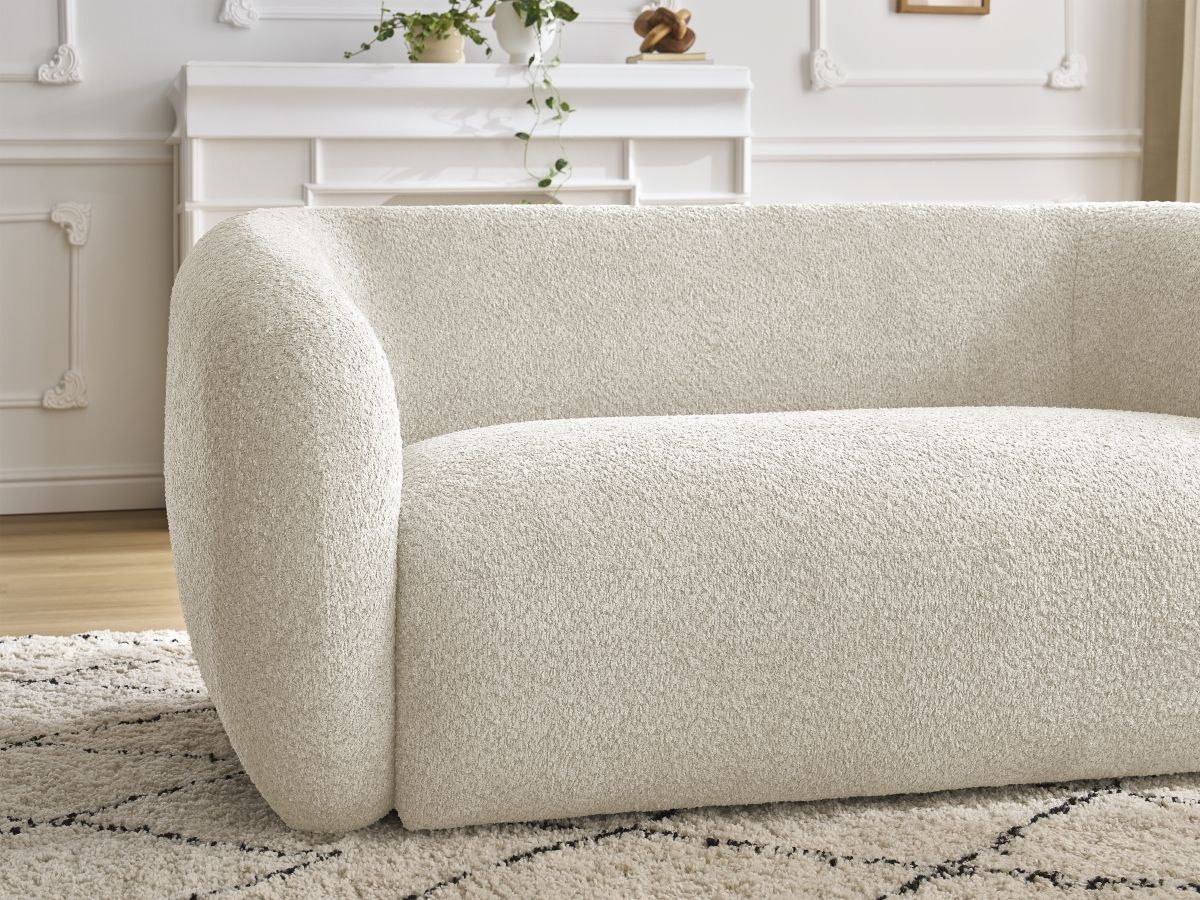 Bobochic Celine Sofa 2-Sitzer Bouclé-Stoff Beige