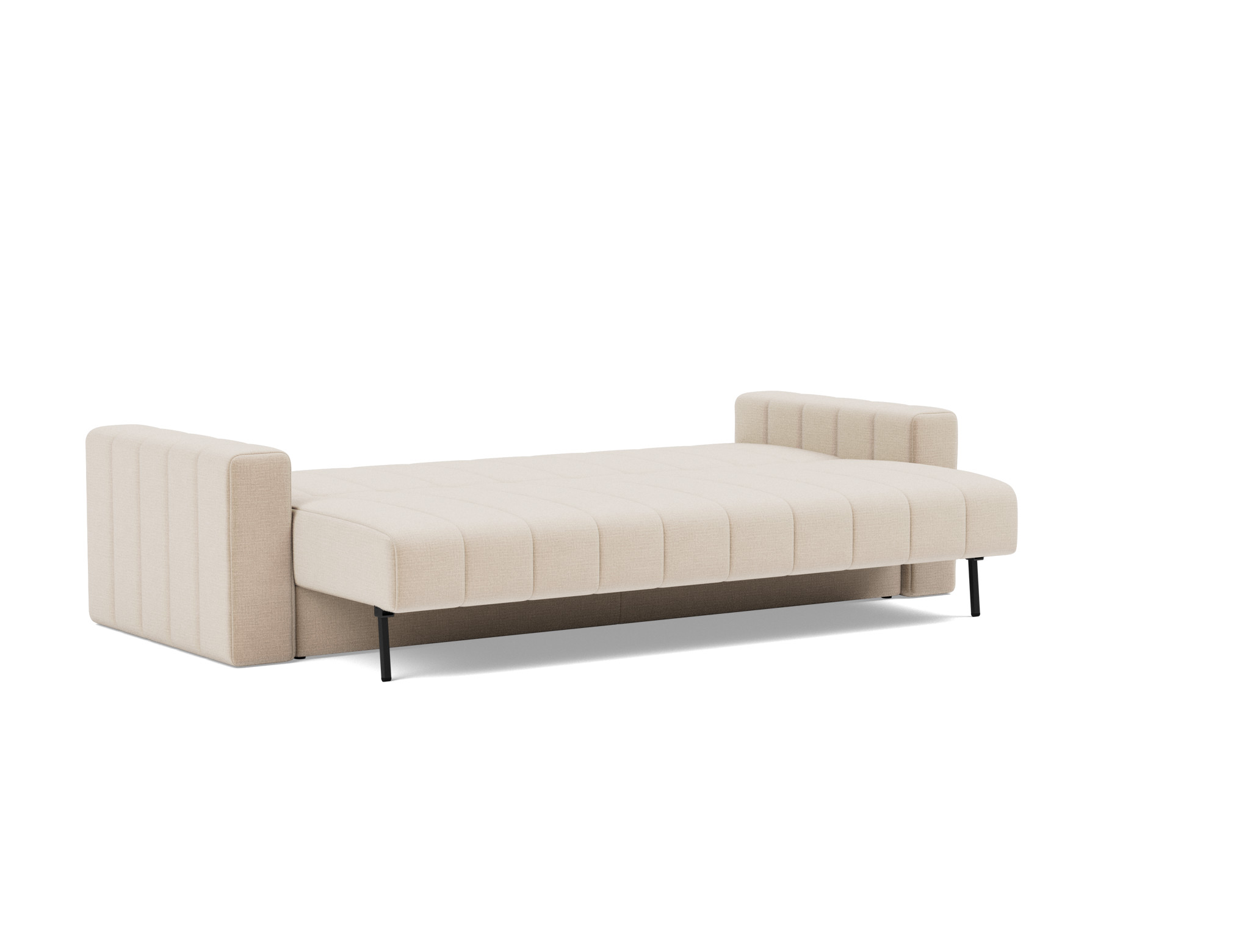 Schlafsofa Akello mit Armlehnen Chenille Esina 410-Almond-Beige