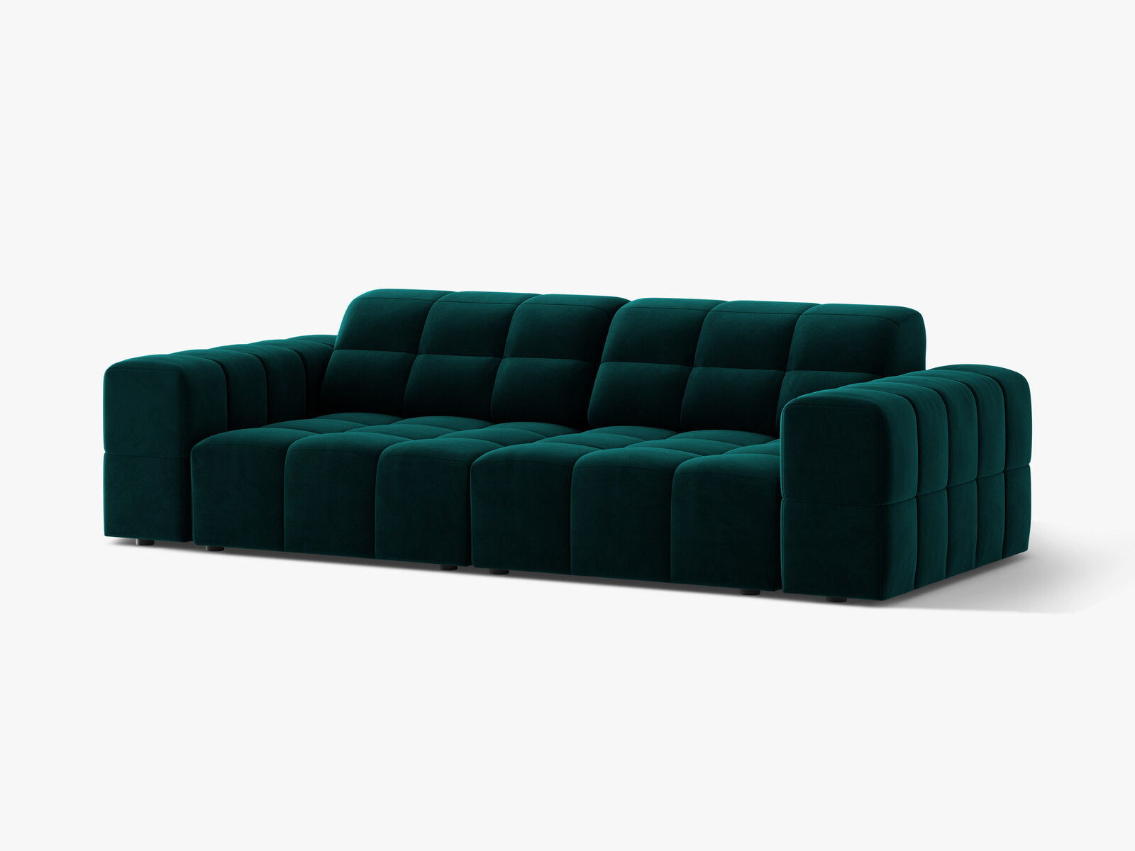 Micadoni Sofa Jennifer 3-Sitzer Samt Venus Dunkel Petrol