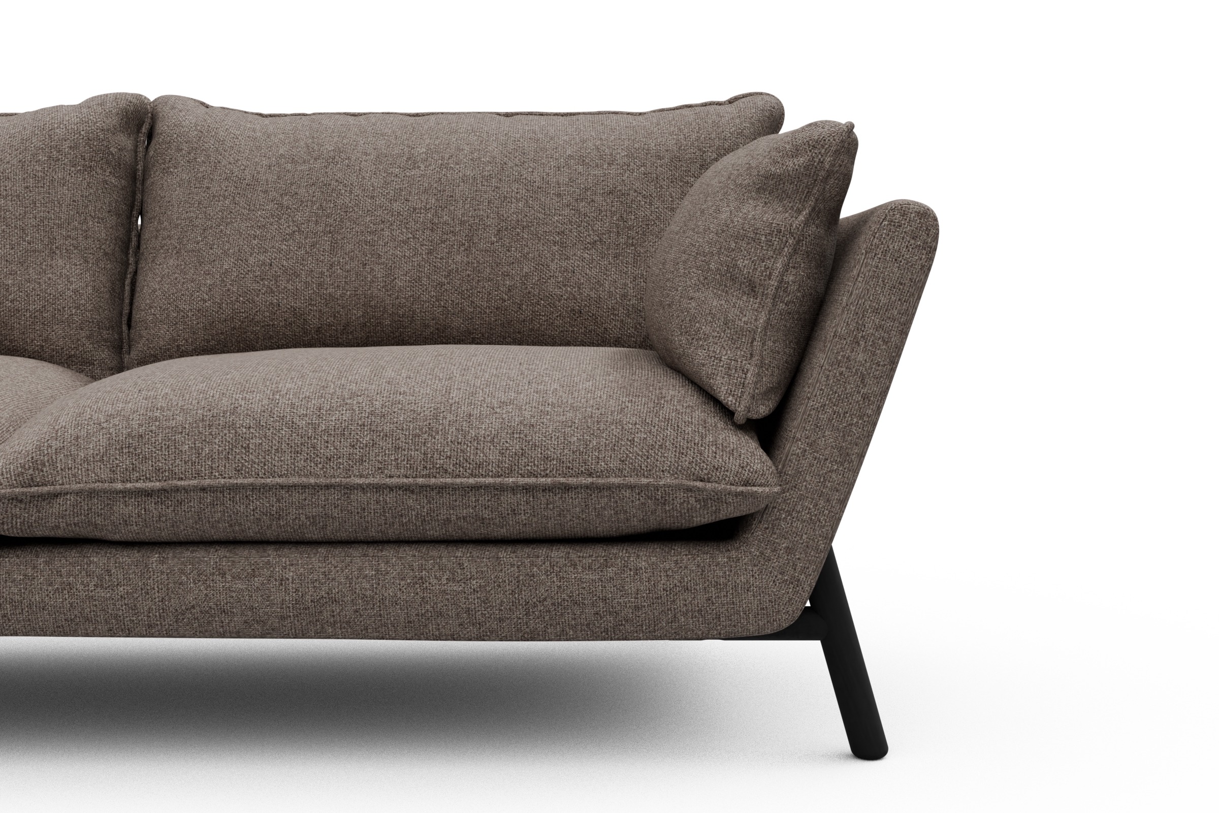 Sofa Emil PREMIUM 2-Sitzer Beinfarbe Eiche Schwarz Sama-Stone
