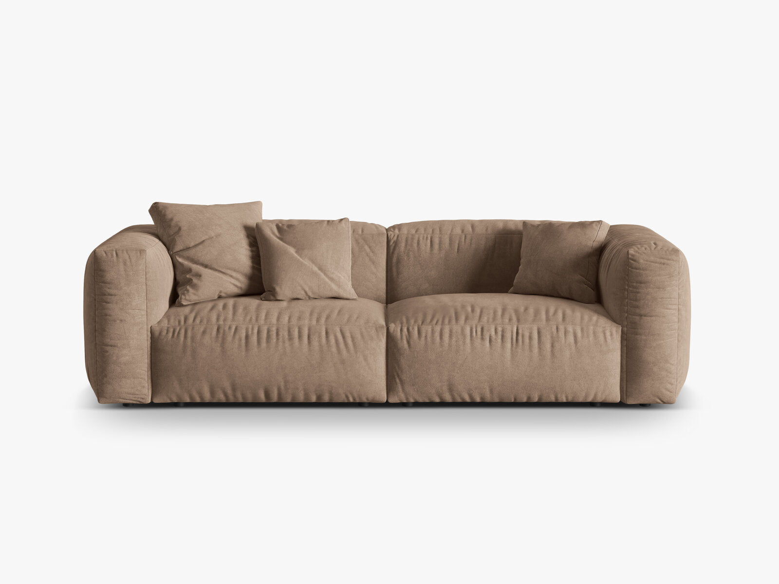 Micadoni Sofa Martina 3-Sitzer Samt Vogue Dunkelbeige