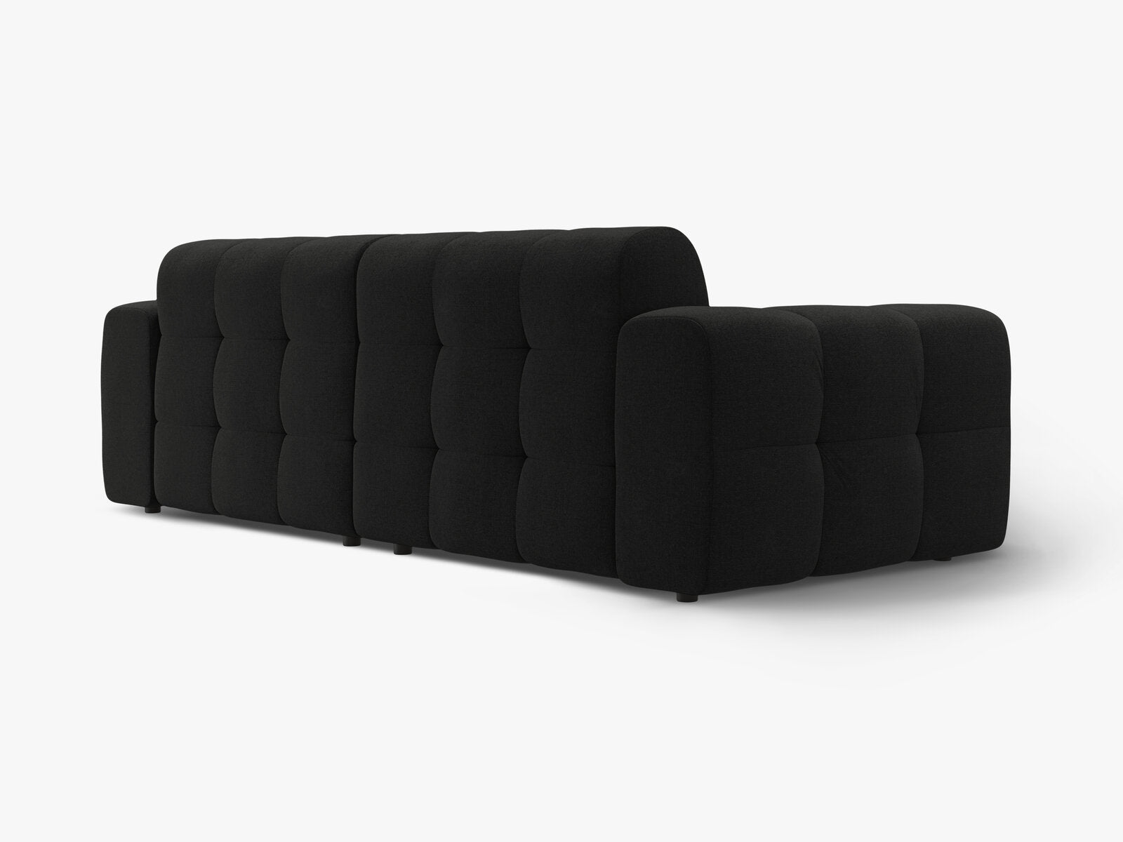 Micadoni Sofa Kendal 4-Sitzer Strukturierter Stoff Schwarz