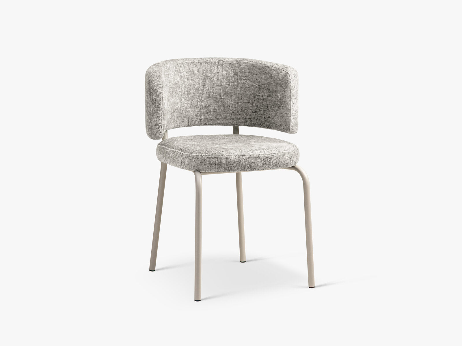 Micadoni Dora Samtiger Stuhl Chenille Perfect Harmony Hellgrau Grau