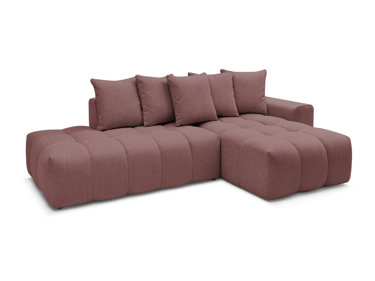 Bobochic Mont-blanc Ecksofa Melange-Stoff Rosa Ecke rechts