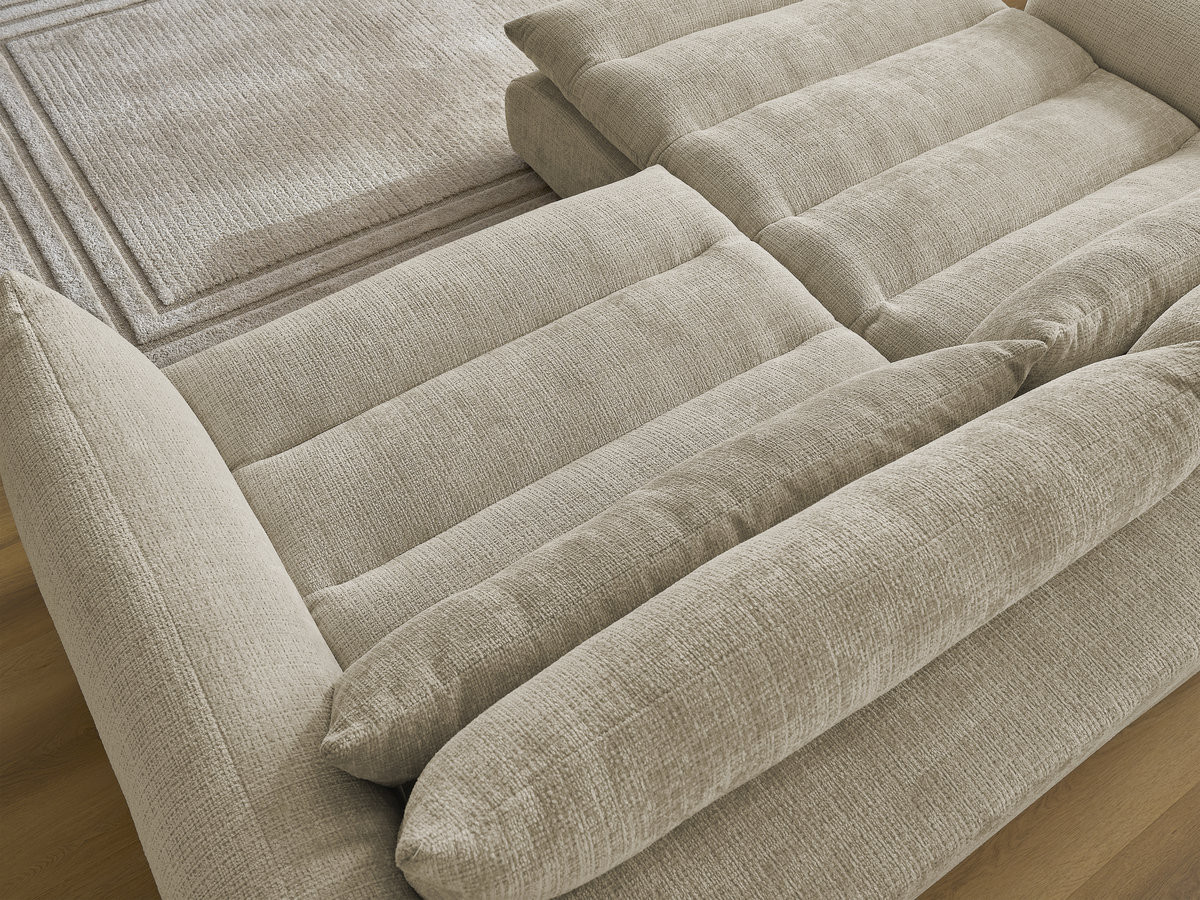 Bobochic Neil Ecksofa Strukturstoff Beige Ecke links