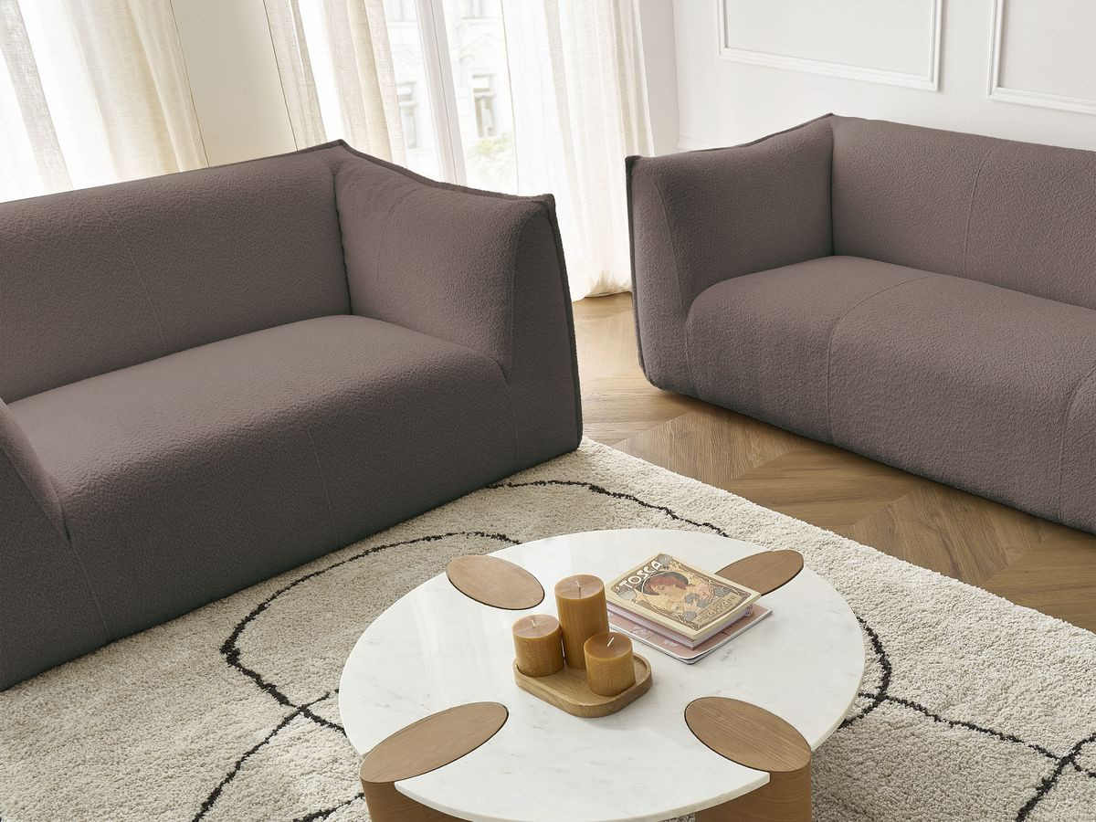 Bobochic Giorgia Sofa 5-Sitzer 412 × 100 cm Bouclé-Stoff Braun