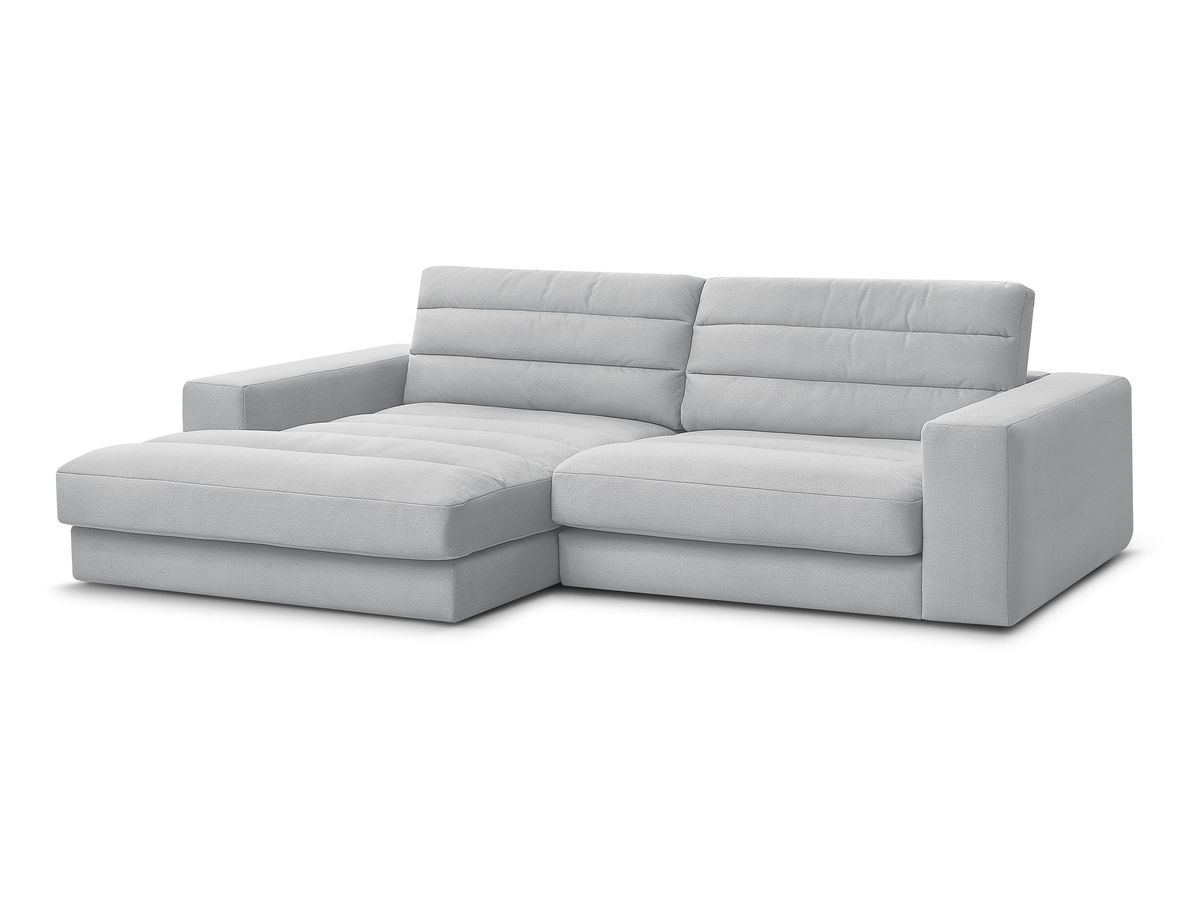 Bobochic Sierra Ecksofa Samt Hellgrau Ecke links