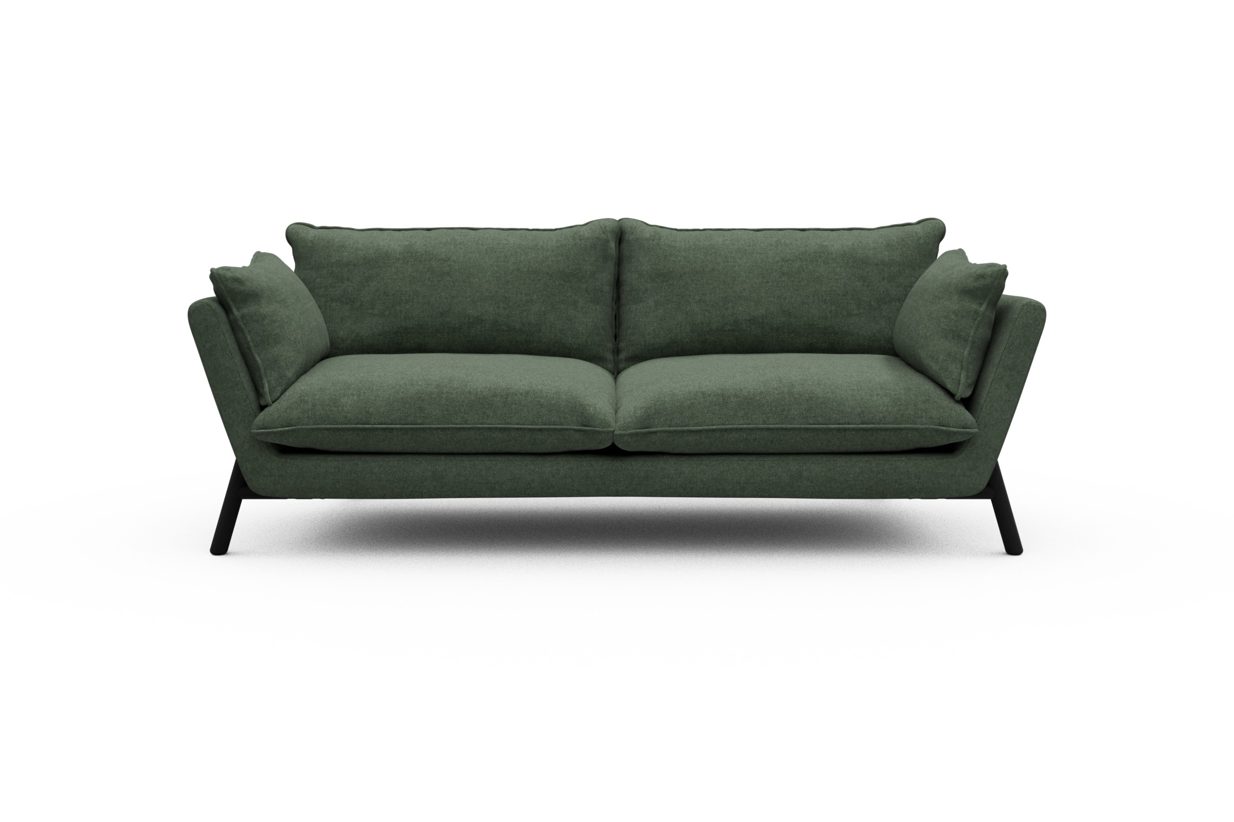 Skandi Home Sofa Emil PREMIUM 3-Sitzer Beinfarbe Eiche Schwarz Casone-Forest-Green moebelfaktor