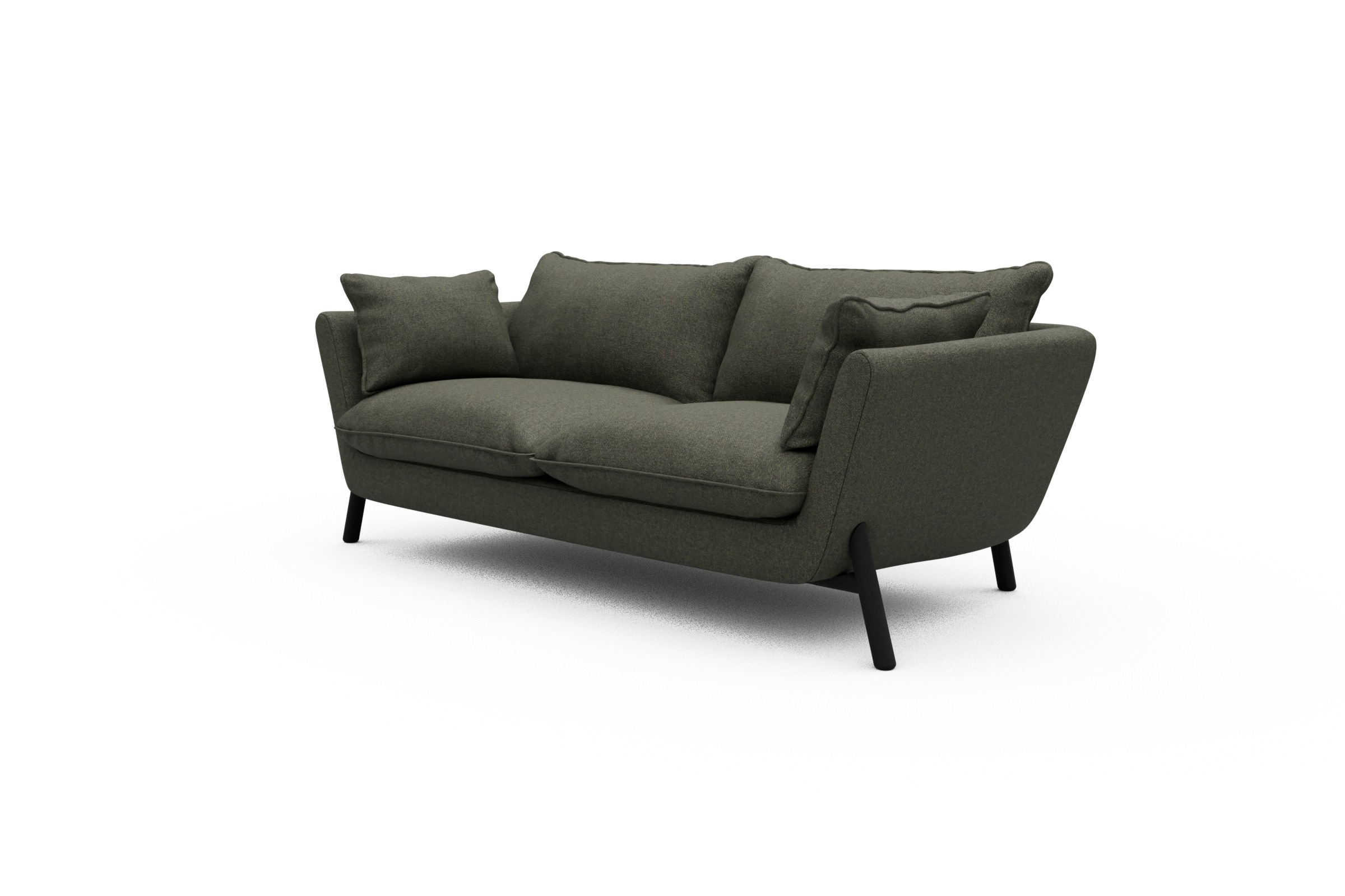 Sofa Emil PREMIUM 2-Sitzer Beinfarbe Eiche Schwarz Sama-Winter-Moss