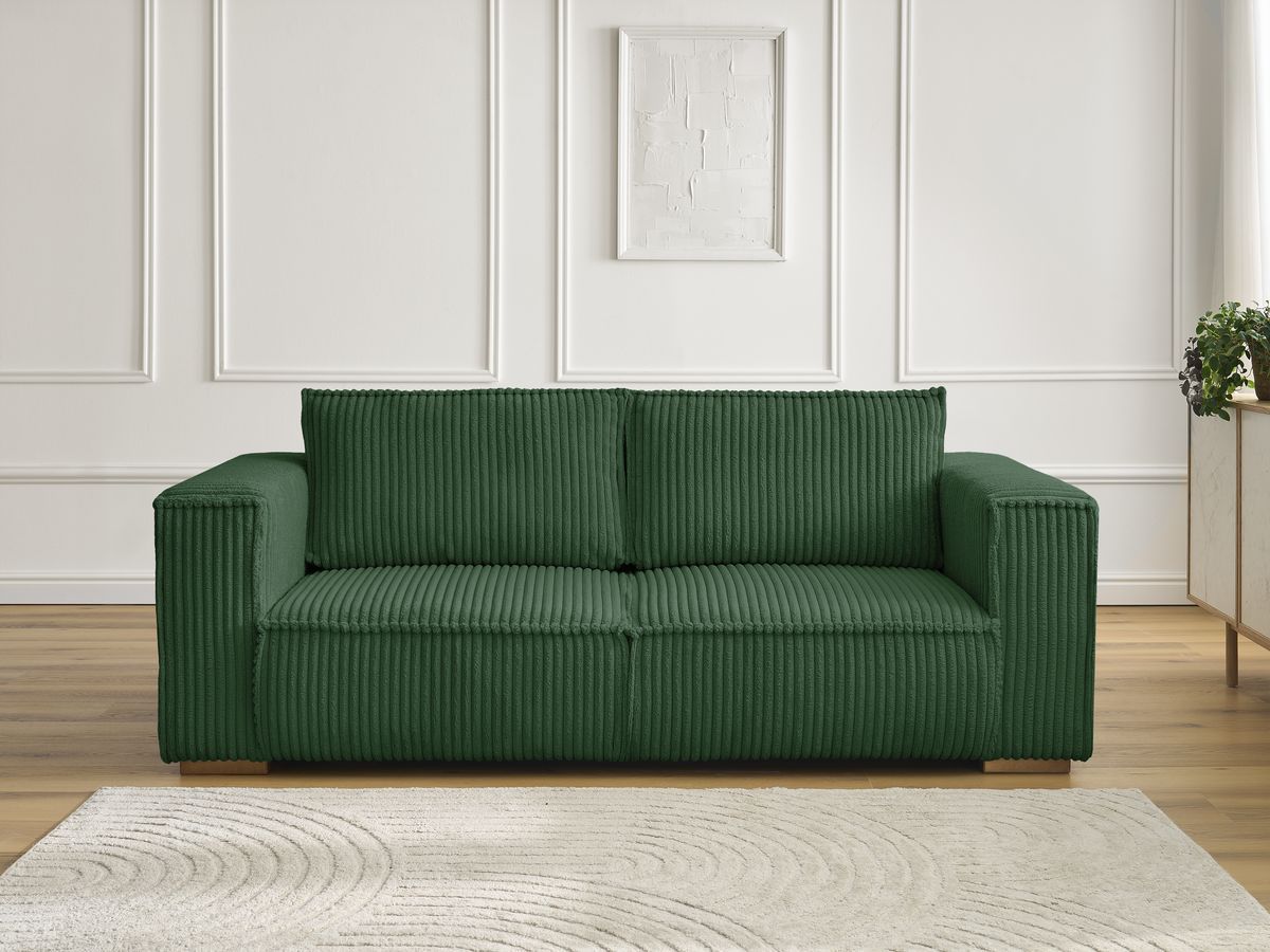Bobochic Chelsea Sofa 2-Sitzer Breitcord weich Grün