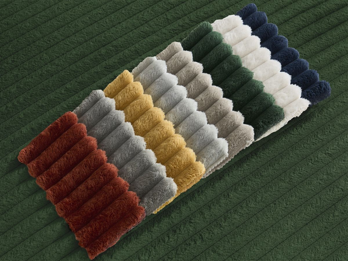 Bobochic Lucien Wohnlandschaft mit Pouf Breitcord weich Grün Ecke links