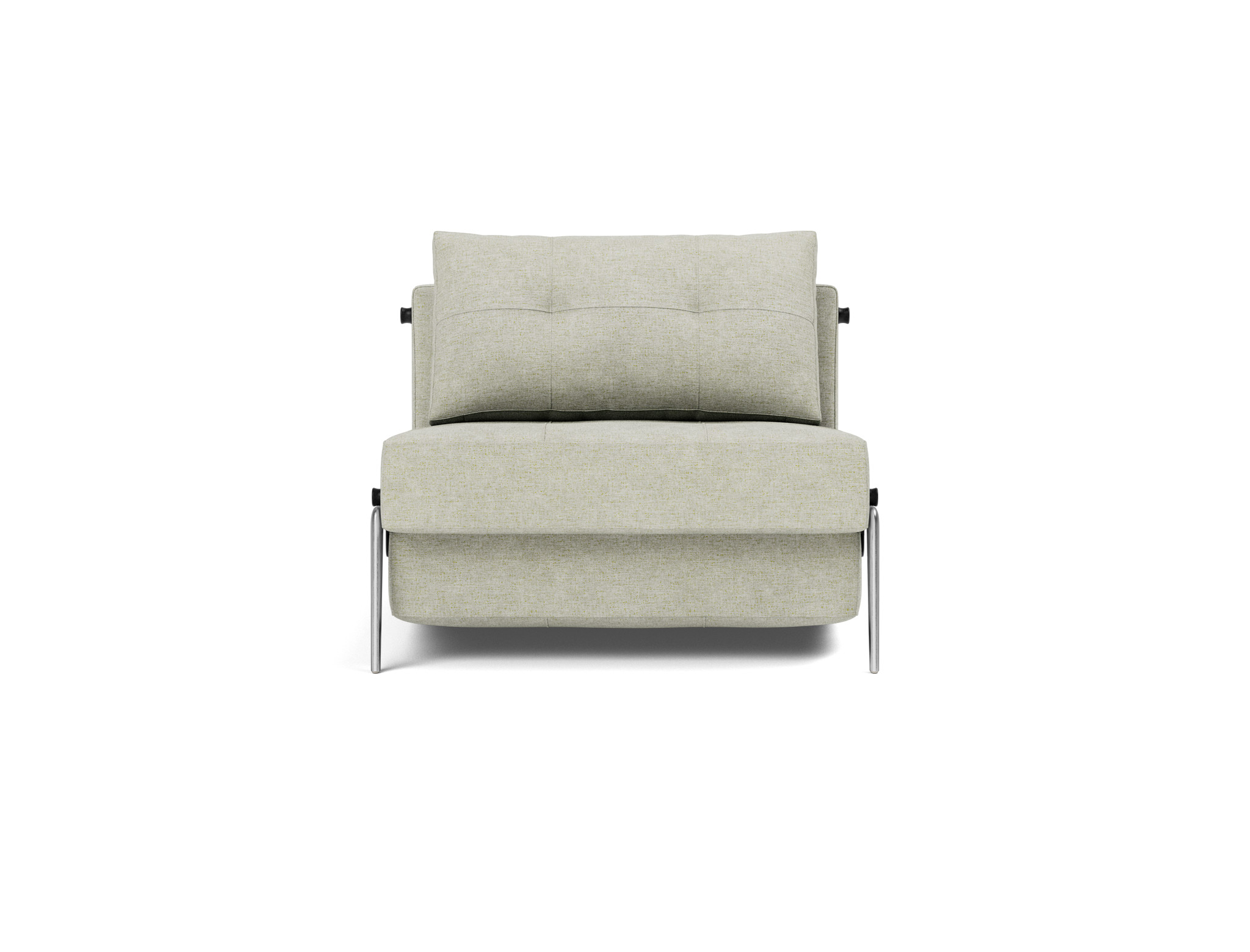 Schlafsessel Cubed 90 Flachgewebe Avella 280-Sand Beine Aluminium