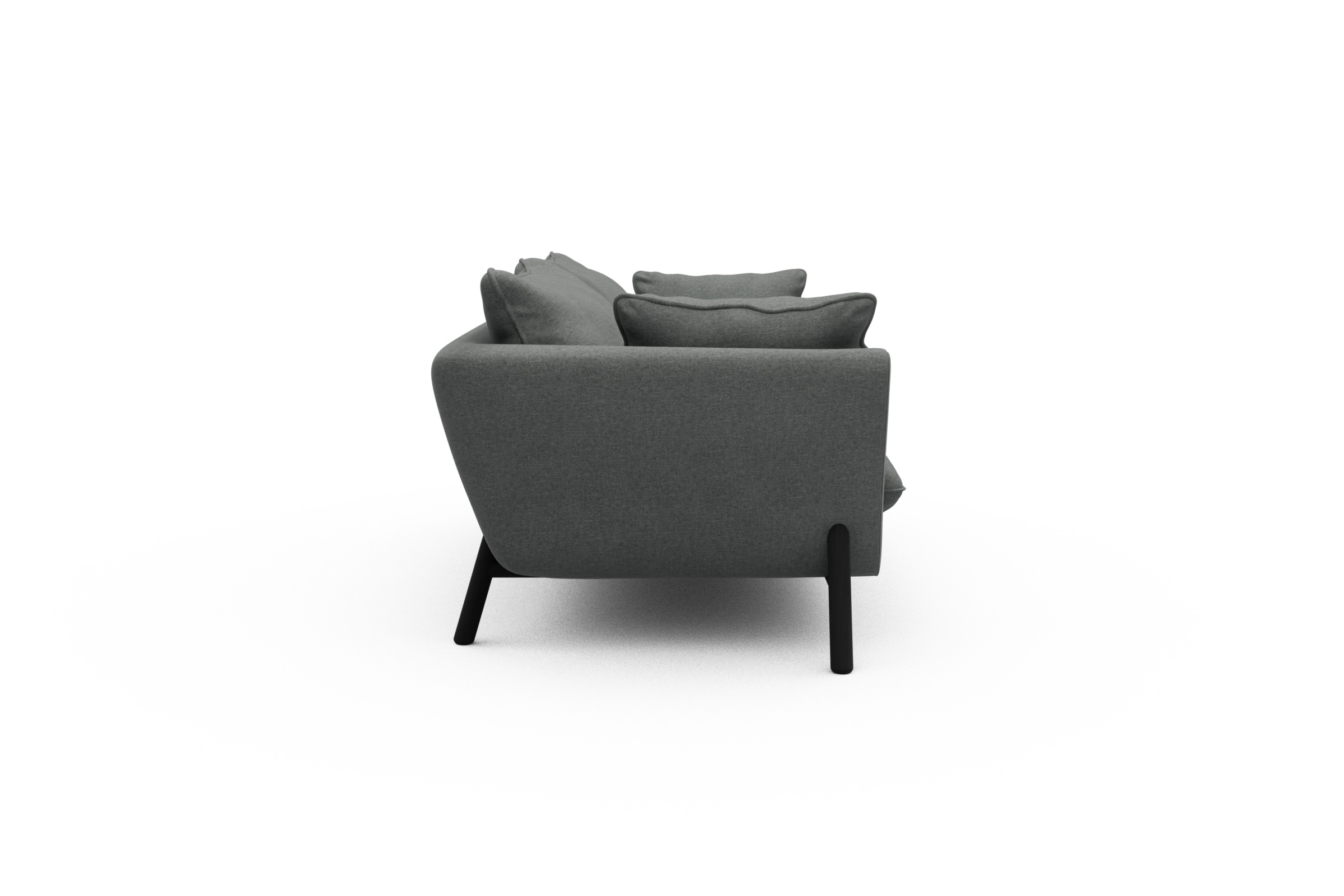 Sofa Emil PREMIUM 2-Sitzer Beinfarbe Eiche Schwarz Satya-Steel