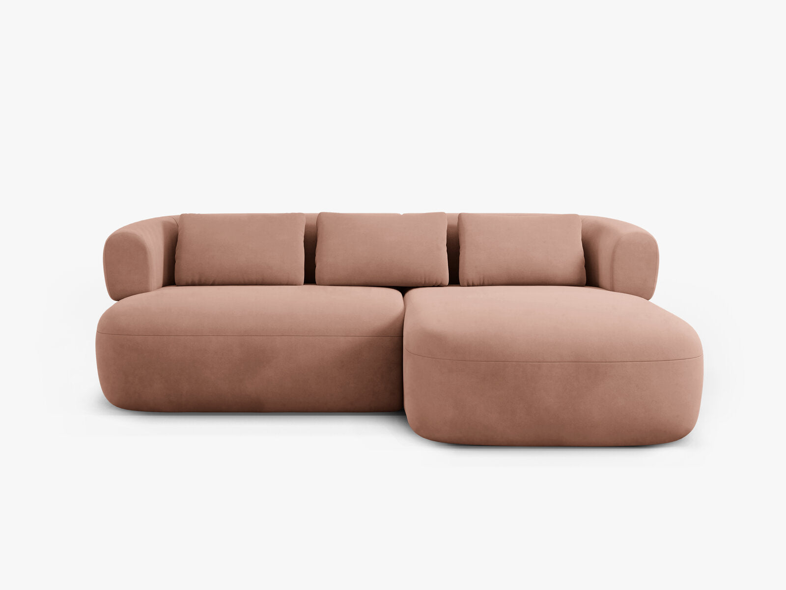 Micadoni 5-Sitzer Ecksofa Jenny Kleine Version Rechts Samt Salvador Rosa
