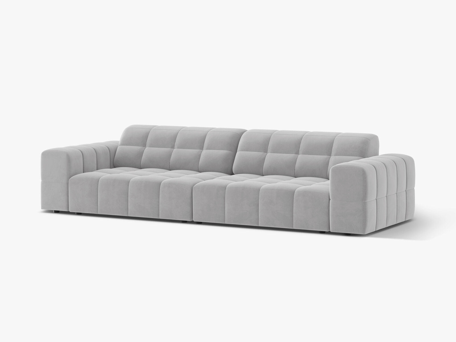 Micadoni Sofa Jennifer 4-Sitzer Samt Bluvel Silber