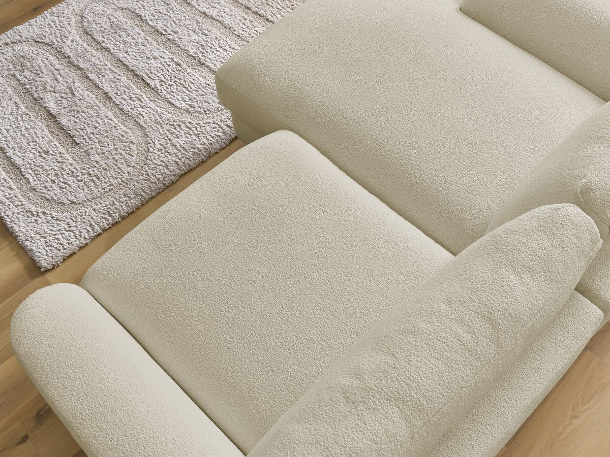 Bobochic Leonore Ecksofa Bouclé-Stoff Beige Ecke links