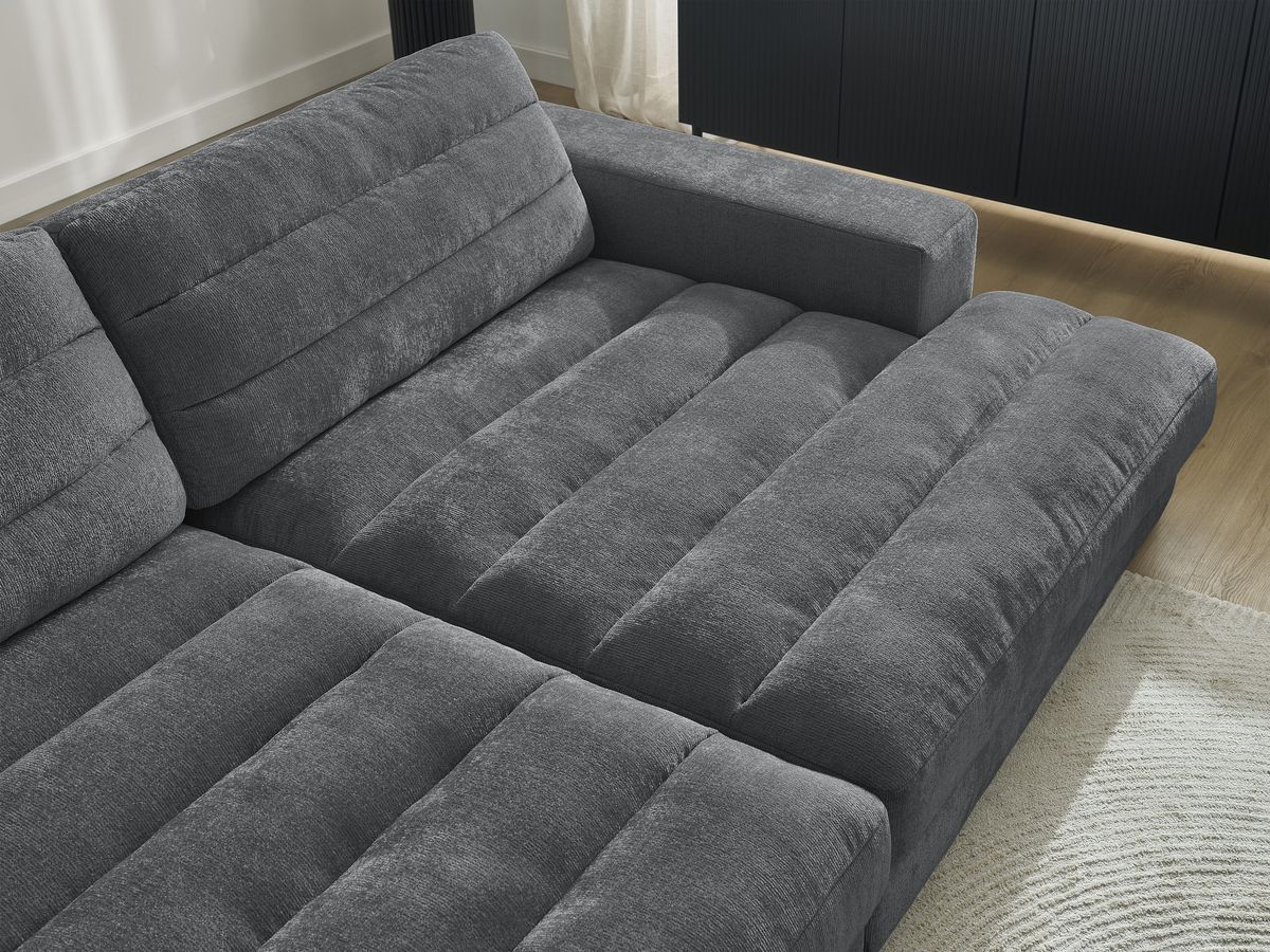 Bobochic Sierra Sofa 4-Sitzer Strukturstoff Dunkelgrau