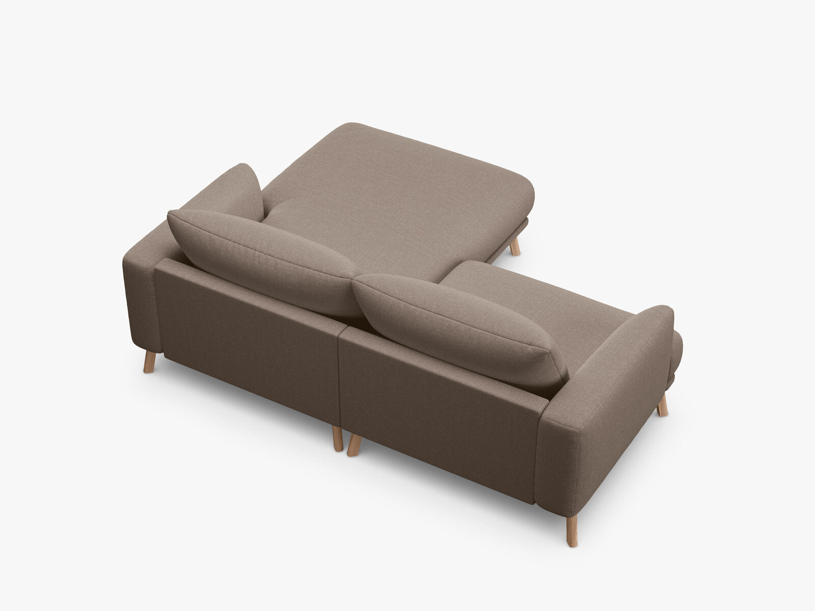 Micadoni Ecksofa Naomi 3-Sitzer kleine Version Rechts Strukturierter Stoff Liberty Cappuccino
