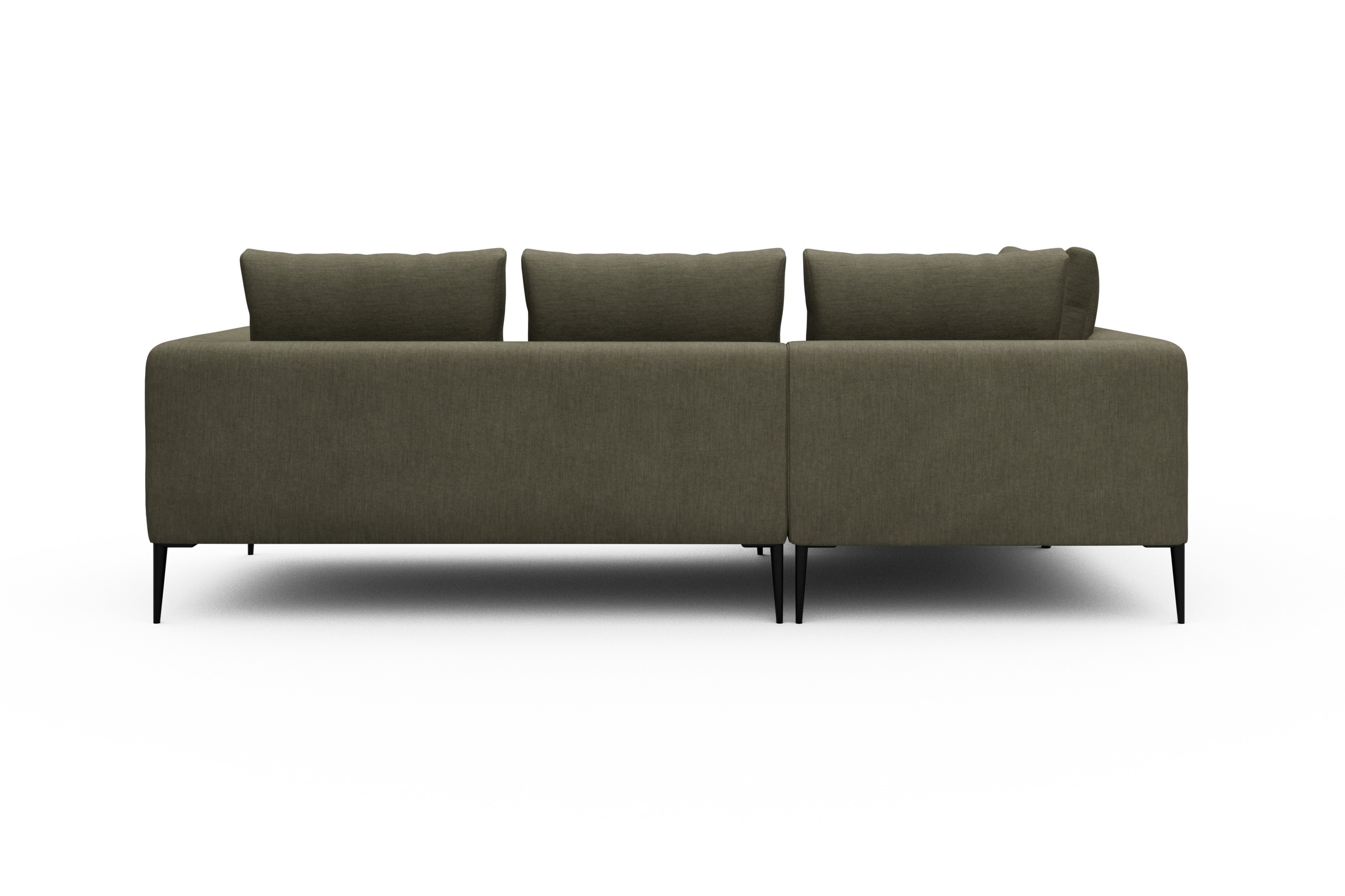 Ecksofa Paul Relax-Ecke links mit 2-Sitzer Vivus-Dusty-Olive