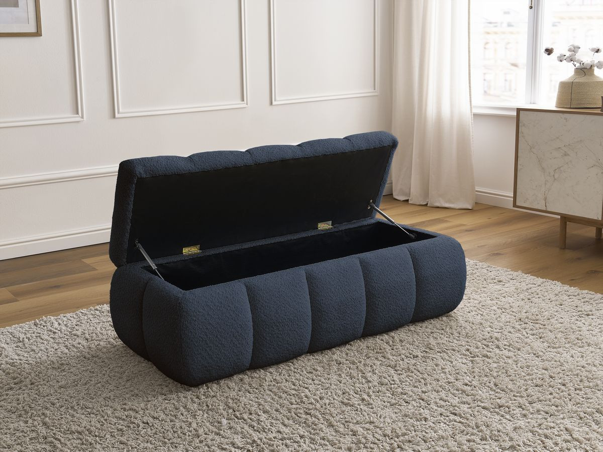 Bobochic Denali Bettbank 146 × 56 cm Bouclé-Stoff Dunkelblau