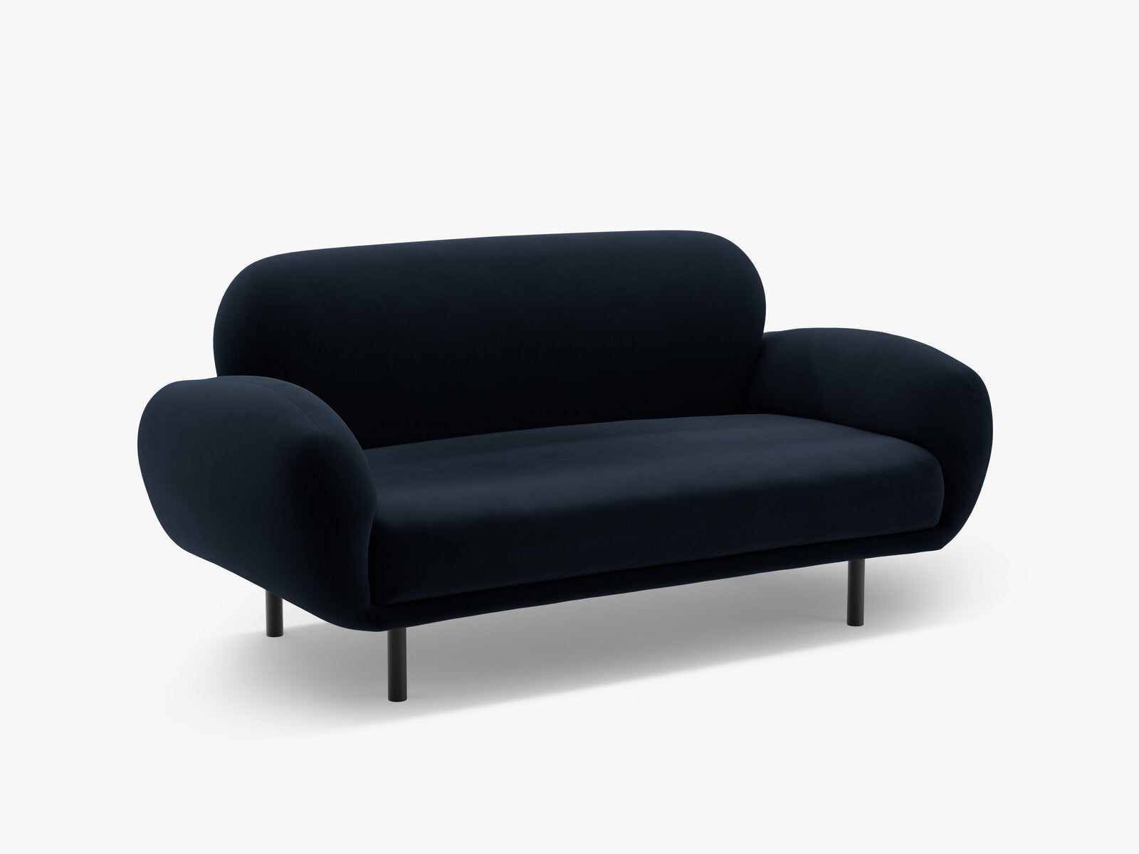 Micadoni Sofa Poppy 2-Sitzer Samt Casino Königsblau