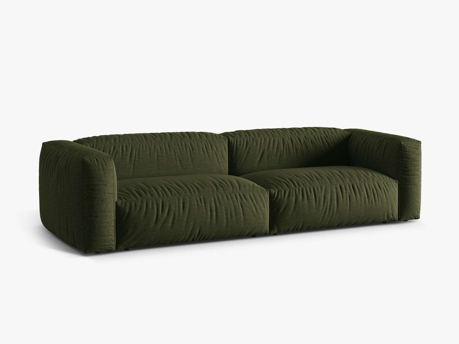 Micadoni Sofa Martina 4-Sitzer Strukturierter Stoff Boston Grün