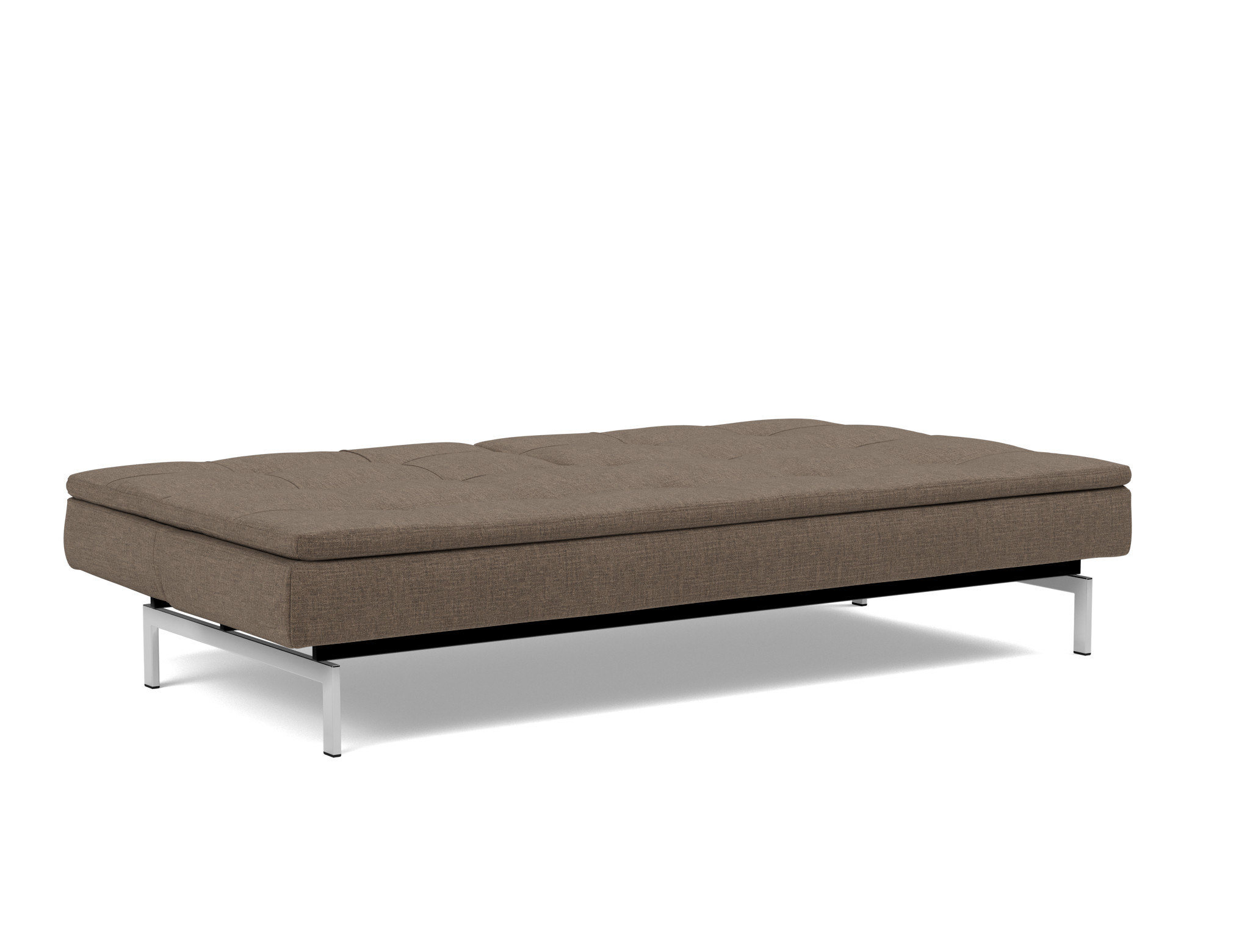 Schlafsofa Dublexo Chenille Esina 411-Cedar-Brown Beine Chrom