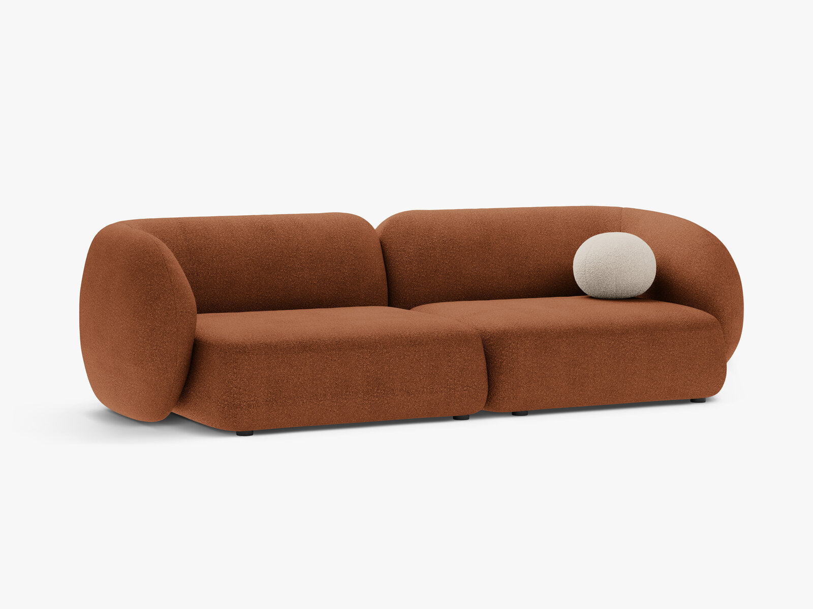 Micadoni Sofa Kate 4-Sitzer Boucle Terrakotta