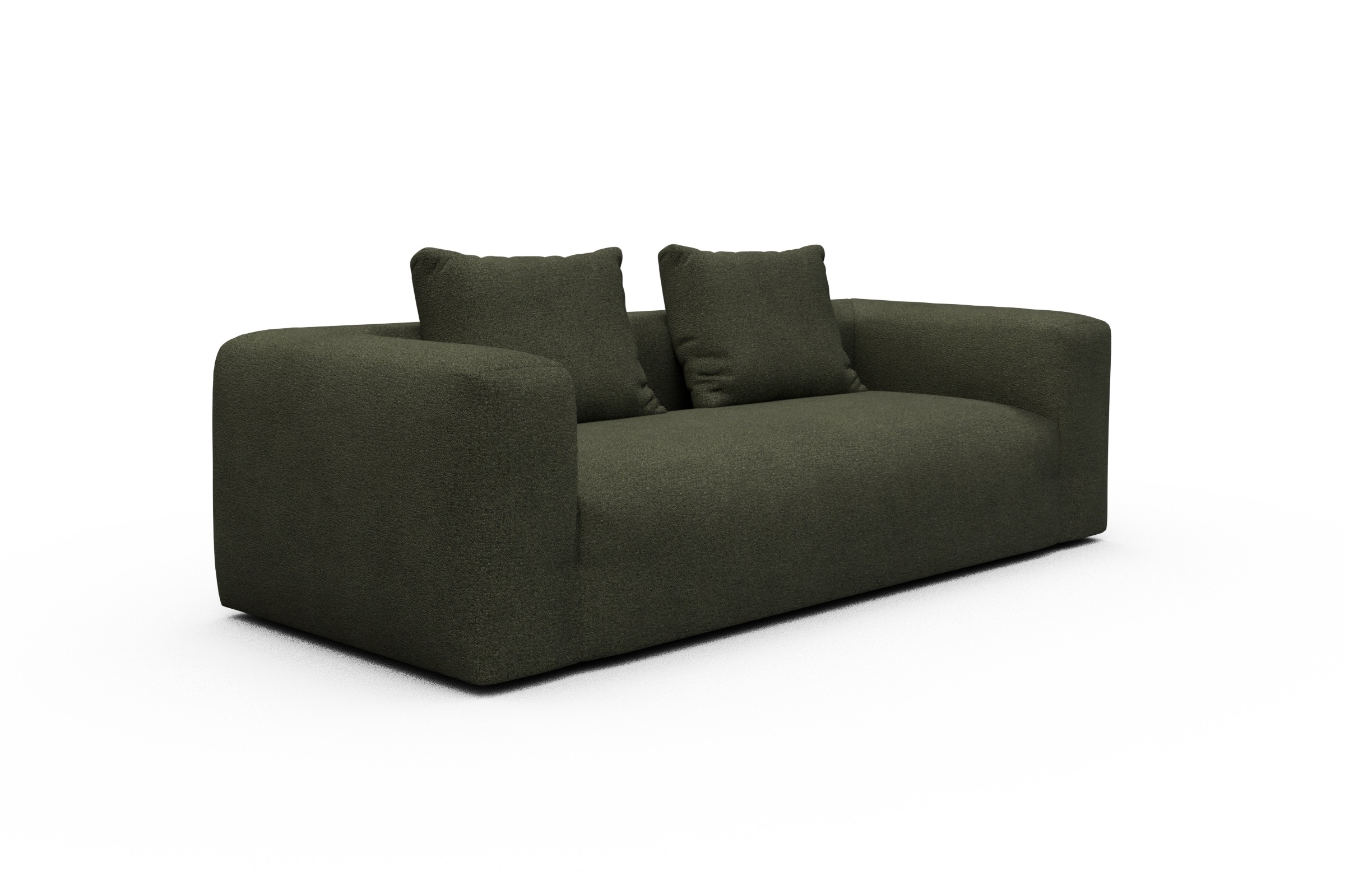 Sofa Fred 3-Sitzer Boucle-Forest-Green