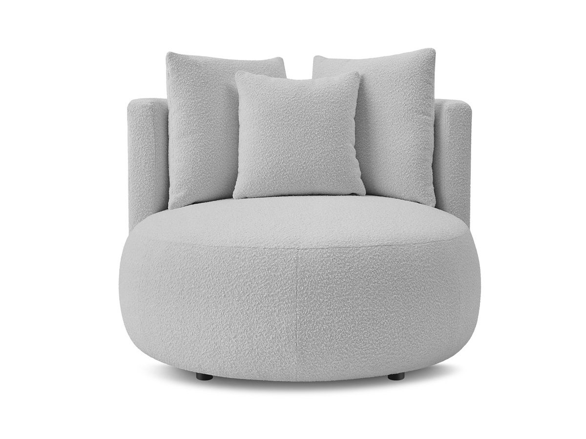Bobochic Cesar Sessel Bouclé-Stoff Hellgrau