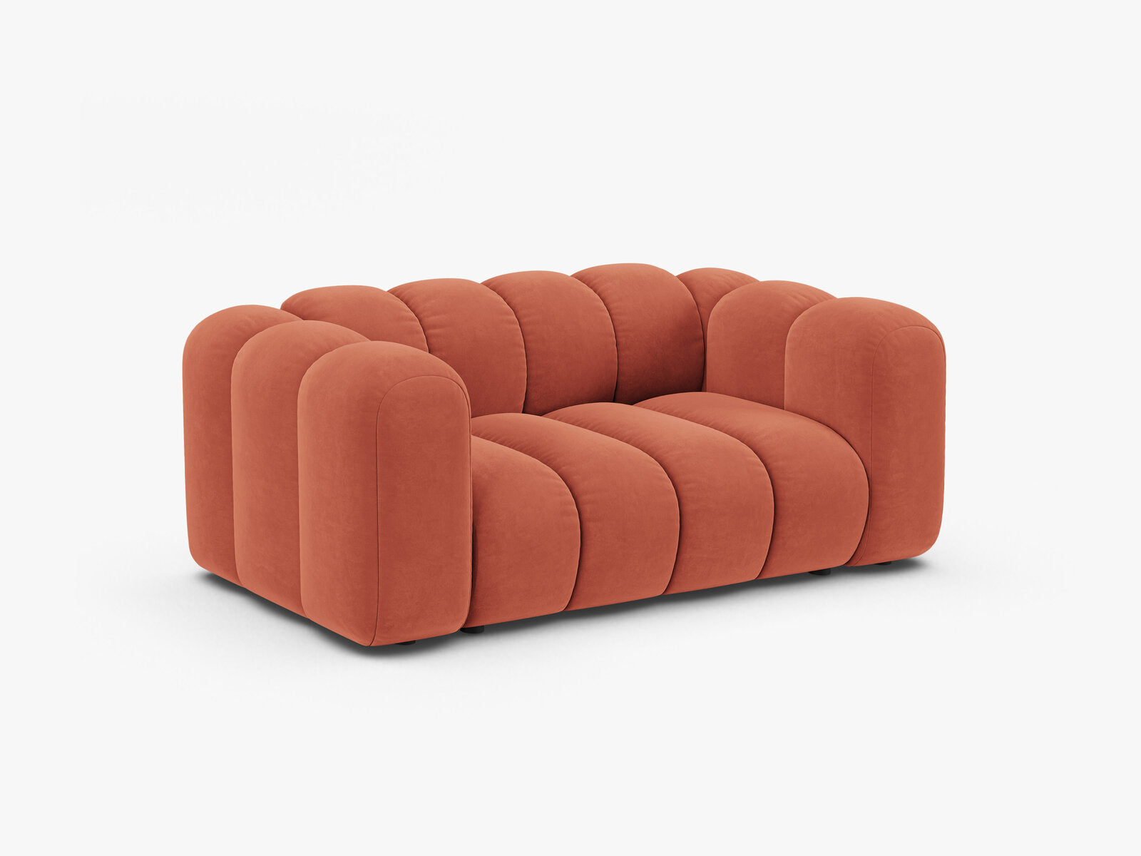 Micadoni Sofa Lupine 2-Sitzer kleine Version Samt Venus Koralle