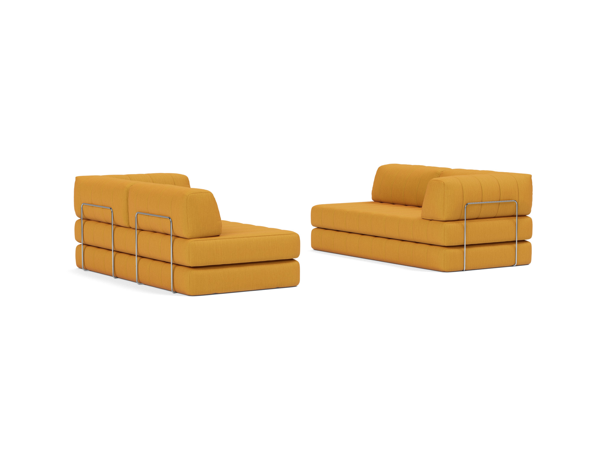 Eck-Schlafsofa CozyPad L-Form mit Armlehne Flachgewebe Elegance 507-Burned-Curry