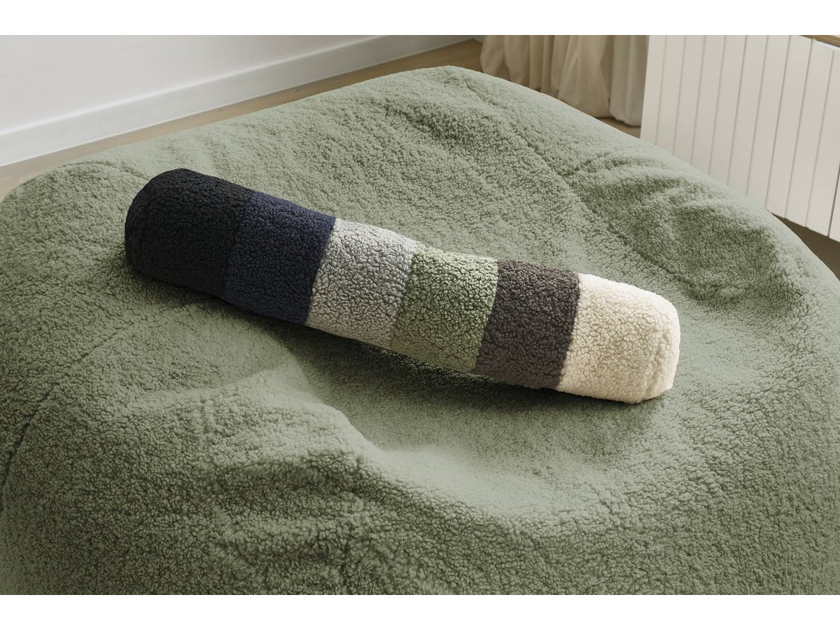 Bobochic Meribel Pouf Bouclé-Stoff Grün